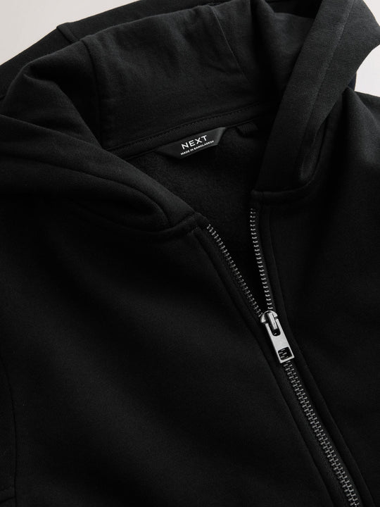 Black Logo Zip Through Hoodie (3-16yrs)