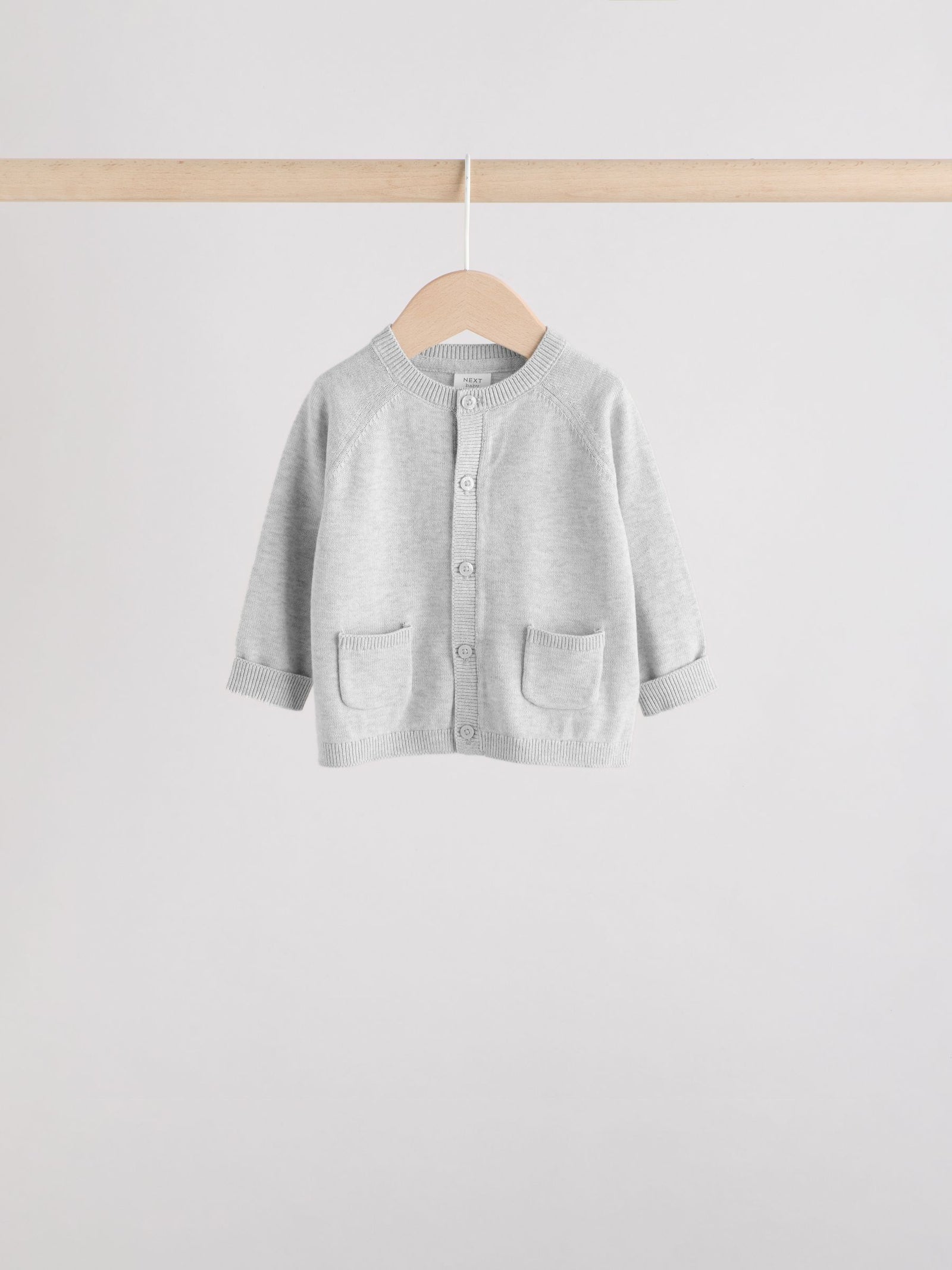 Grey/White Grey and White 2pk Knitted Baby Cardigan