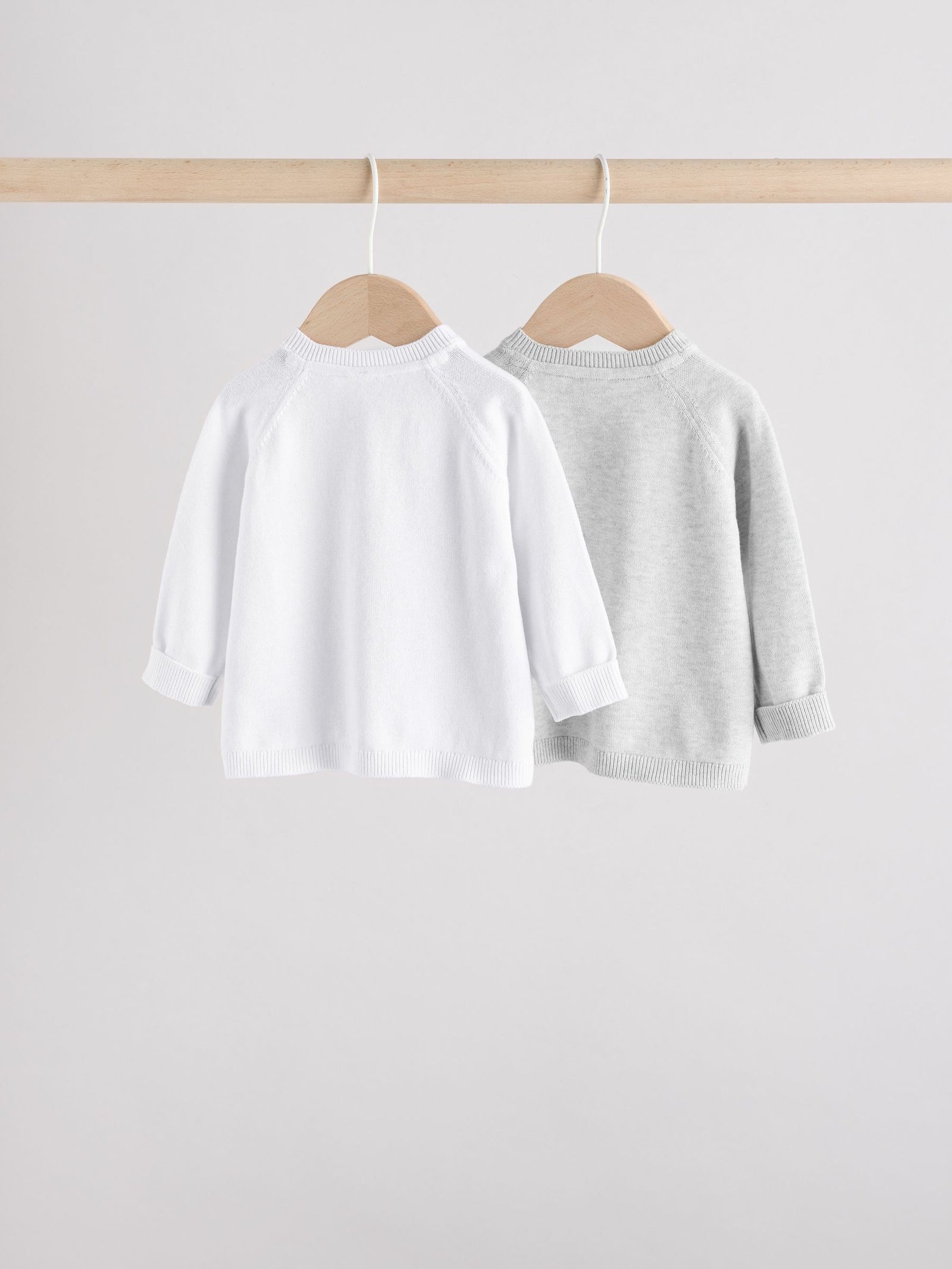 Grey/White Grey and White 2pk Knitted Baby Cardigan