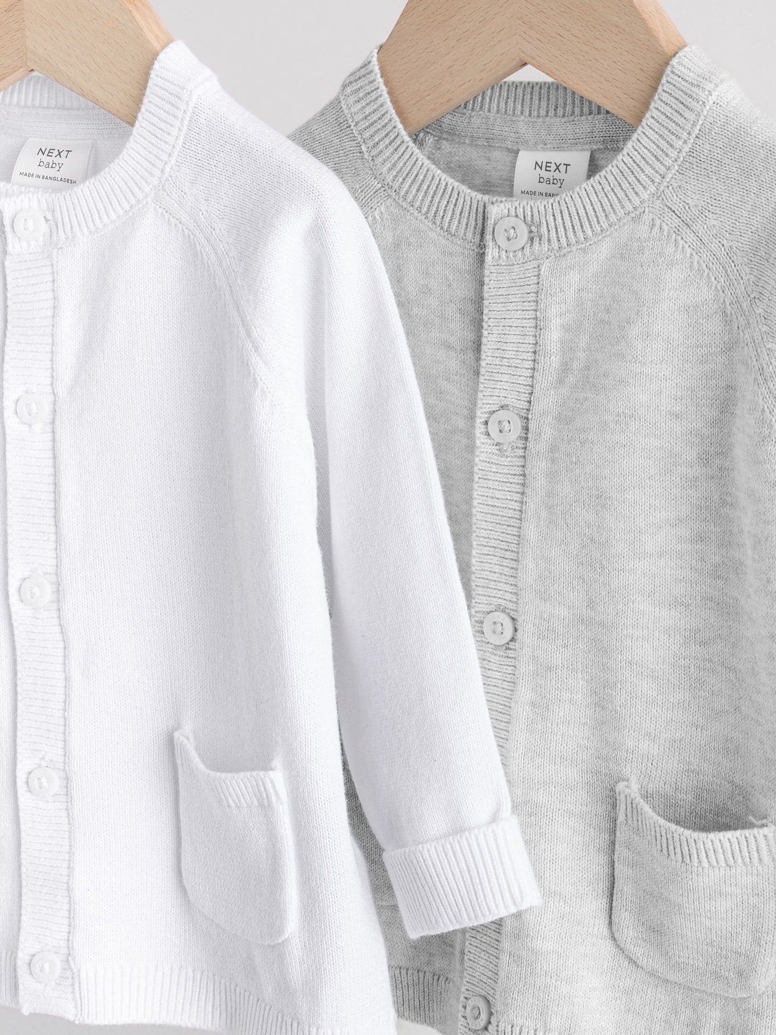 Grey/White Grey and White 2pk Knitted Baby Cardigan
