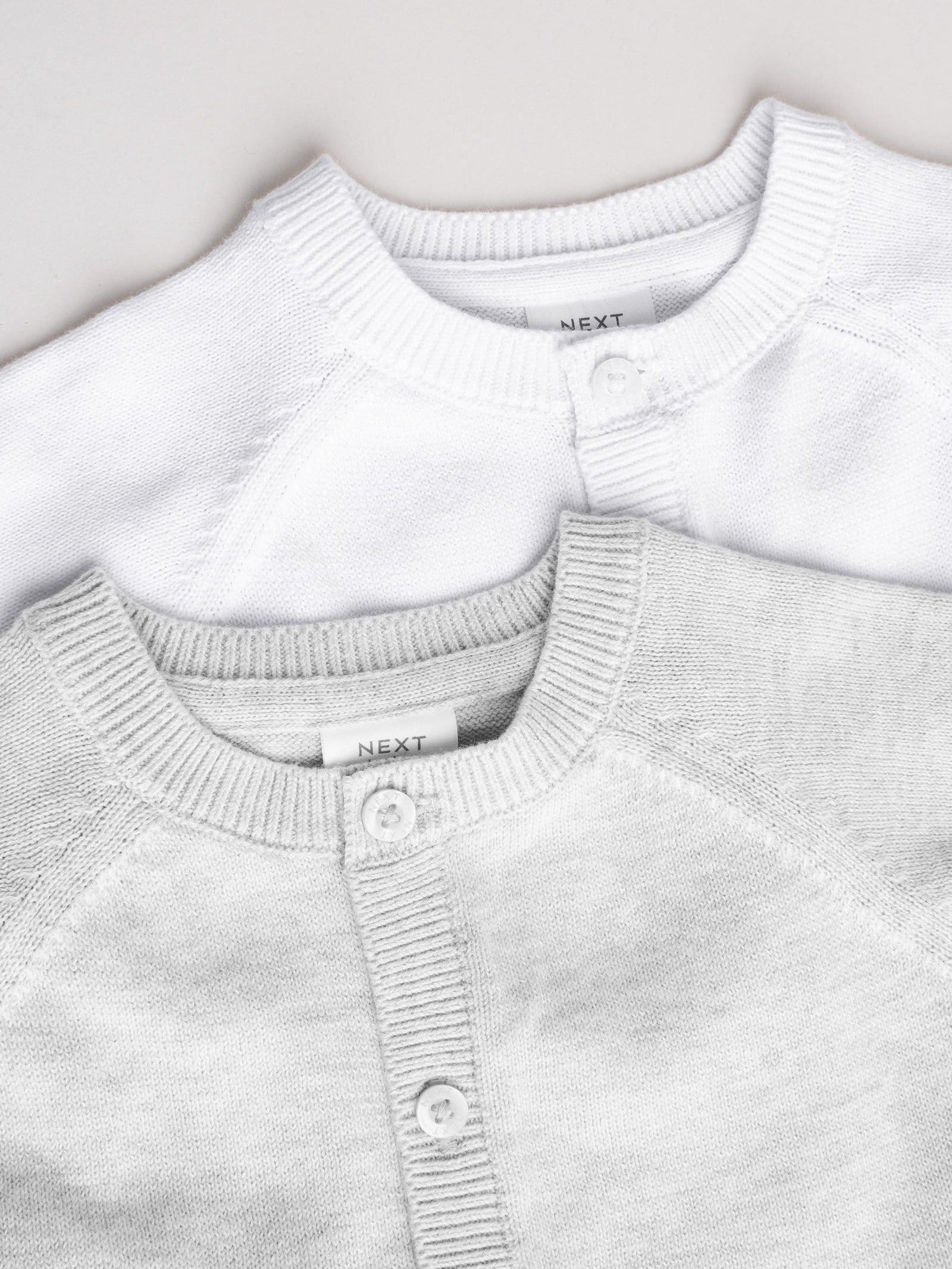 Grey/White Grey and White 2pk Knitted Baby Cardigan