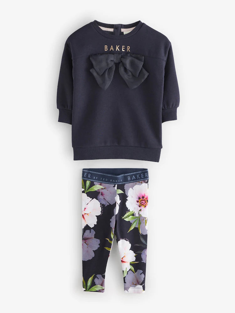 Baker by Ted Baker 2 Piece Longline Bow Sweat and Floral Leggings Set