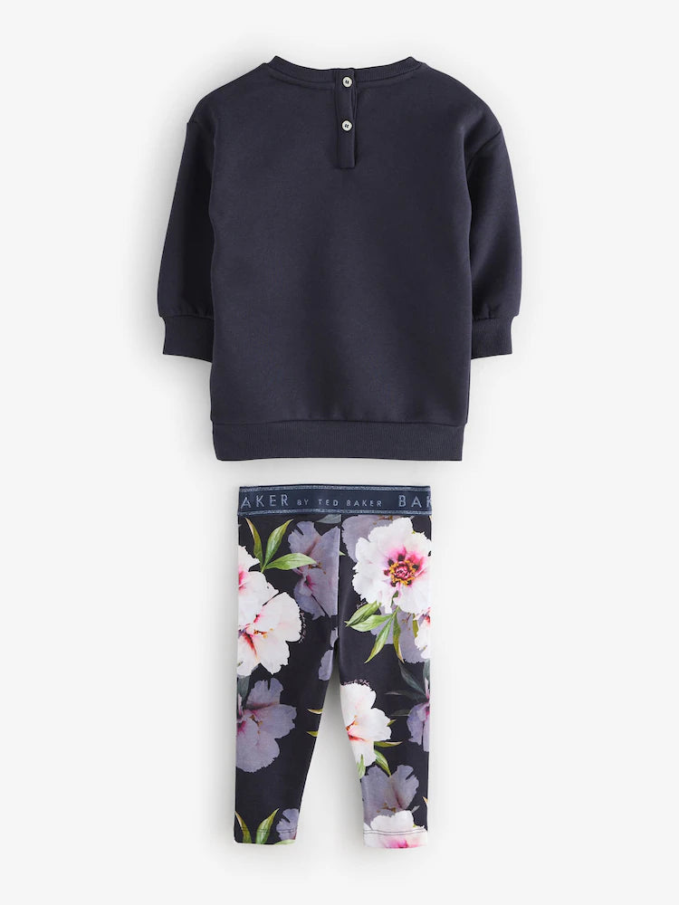 Baker by Ted Baker 2 Piece Longline Bow Sweat and Floral Leggings Set
