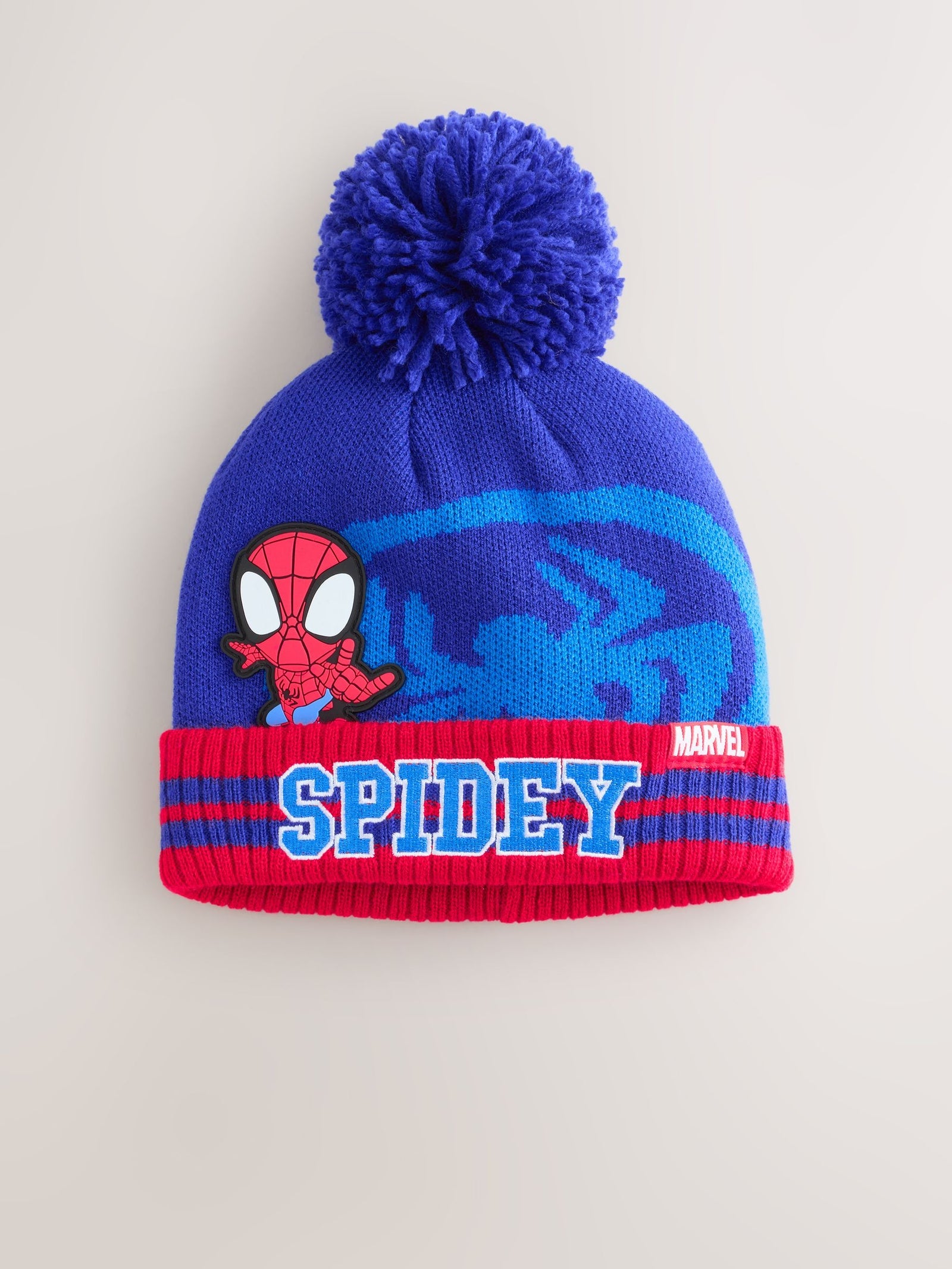Red/Navy Blue Spidey Pom Beanie (3-10yrs)