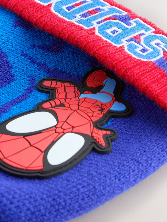 Red/Navy Blue Spidey Pom Beanie (3-10yrs)