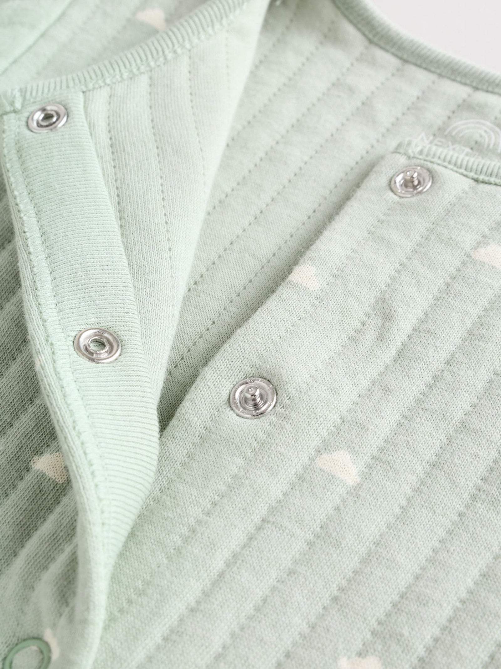 Sage Green Baby Quilted Sleepsuits 2 Pack