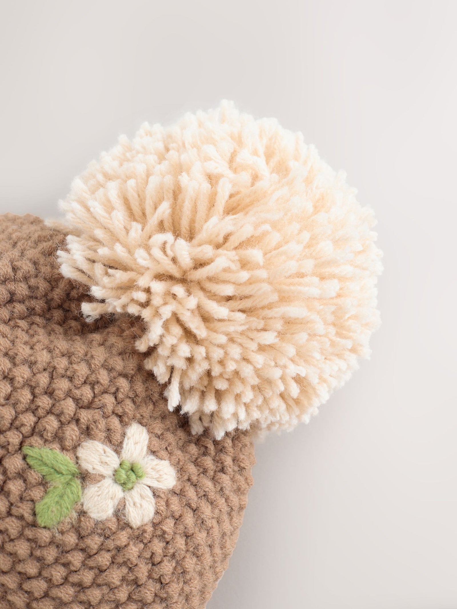 Chocolate Brown Embroidered Beanie (1-13yrs)