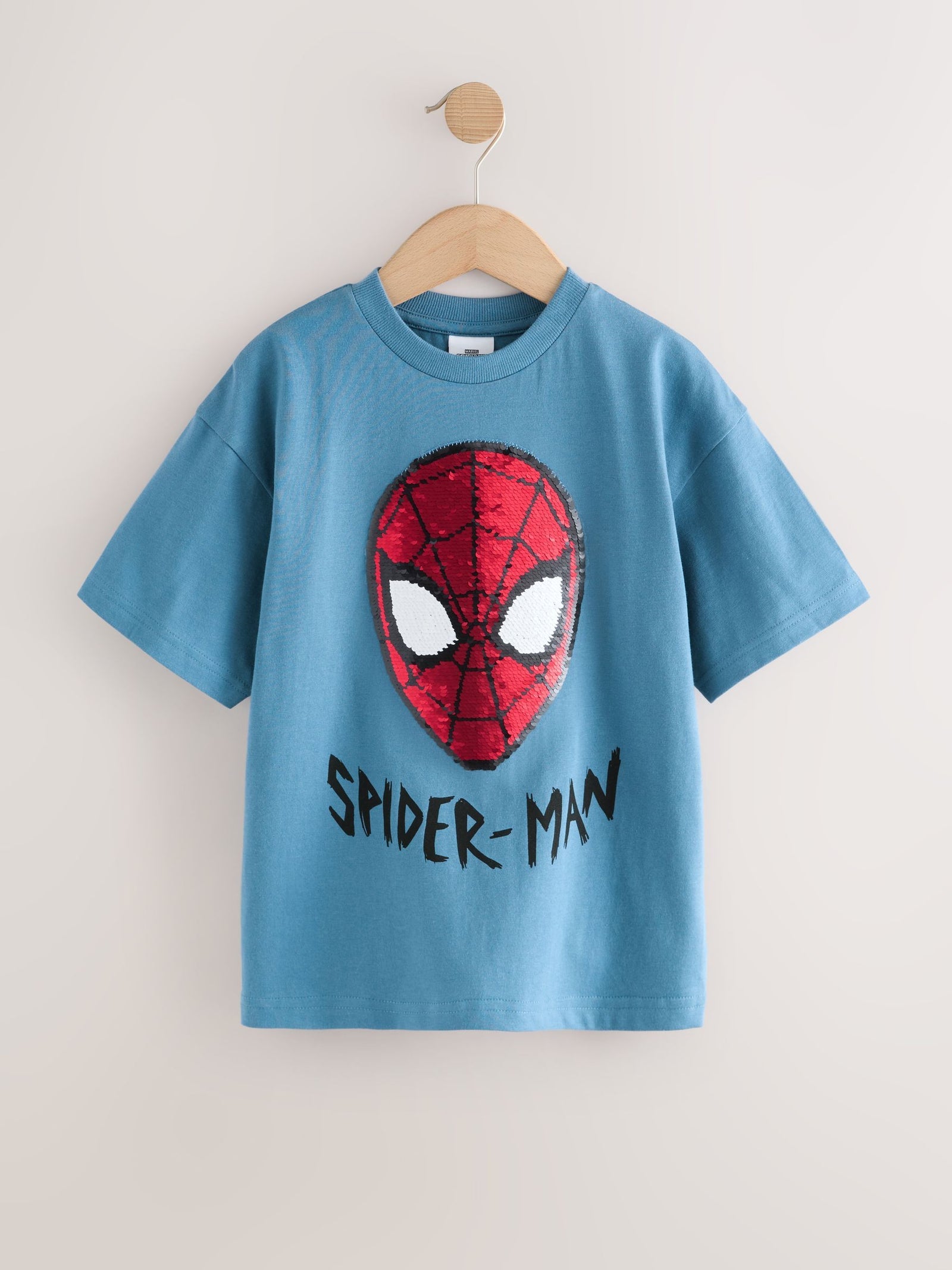 Spiderman Blue Flippy Sequin T-Shirt (3-16yrs)