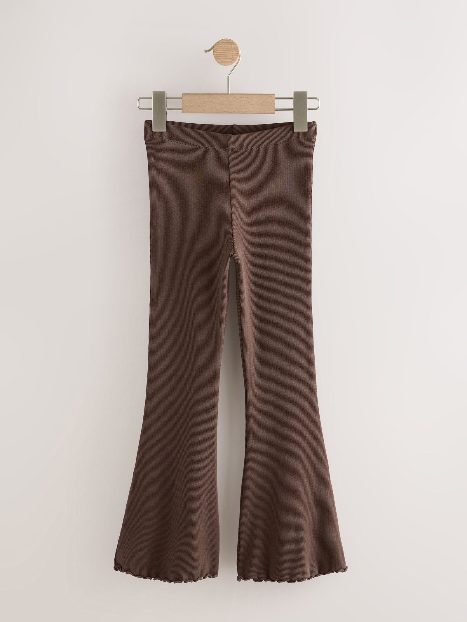 Chocolate Brown 1 Pack Rib Flare Leggings (3-16yrs)