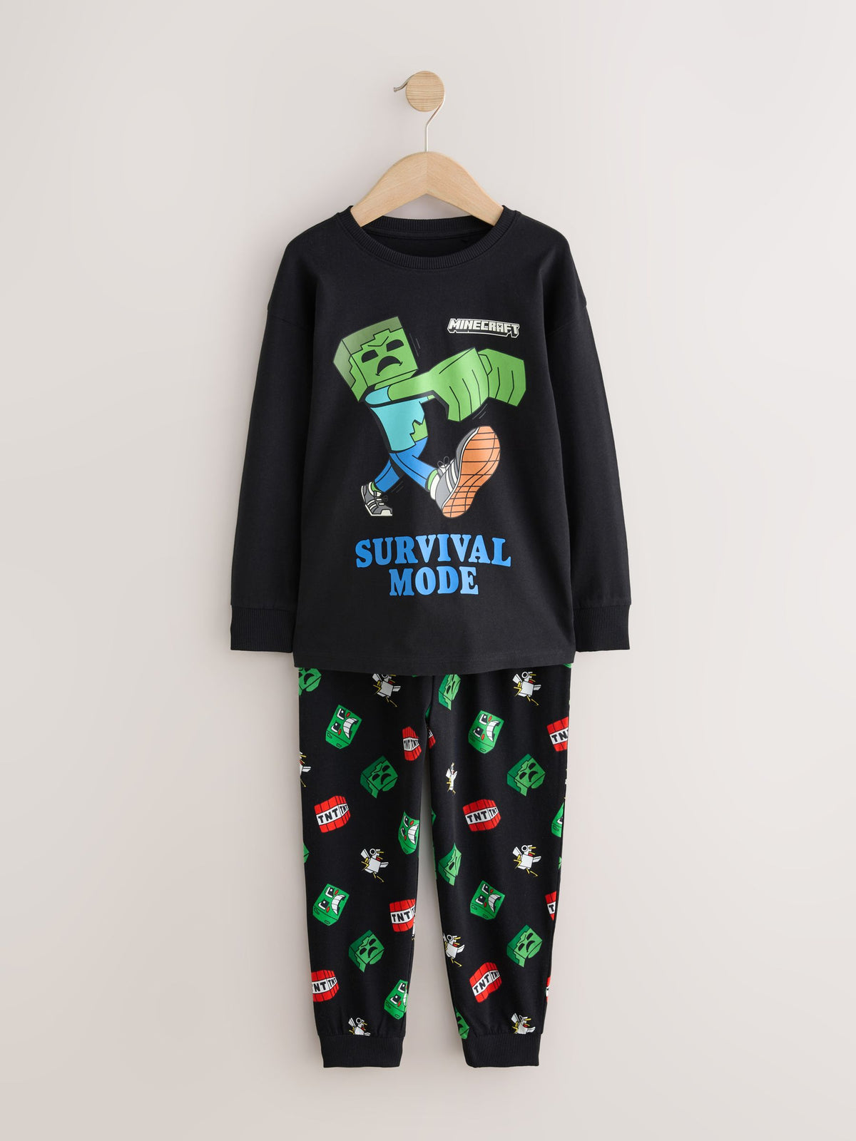 Green/Black Minecraft Jogger Pyjamas Set 2 Pack (5-16yrs)