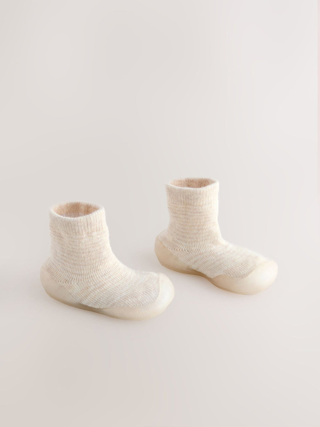 Neutral Stripe Crawler Sock Shoes