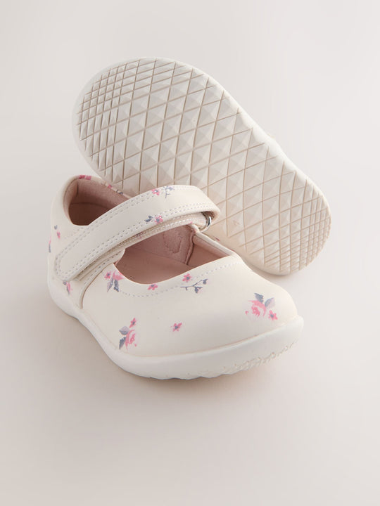 Neutral Wide Fit (G) First Walker Mary Jane Shoes
