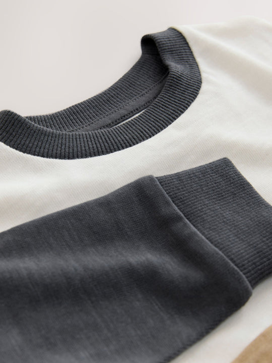 Neutral/Grey Long Sleeve Soft Touch T-Shirt and Joggers Set (3mths-7yrs)
