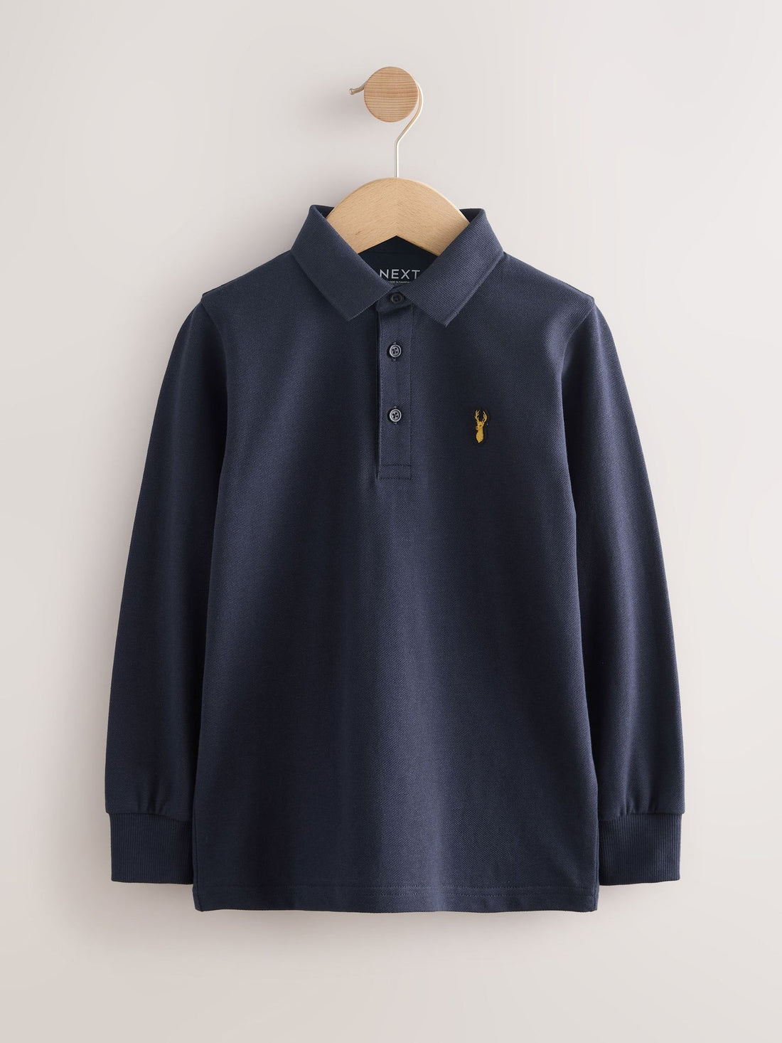Navy Long Sleeve Polo Shirt (3-16yrs)
