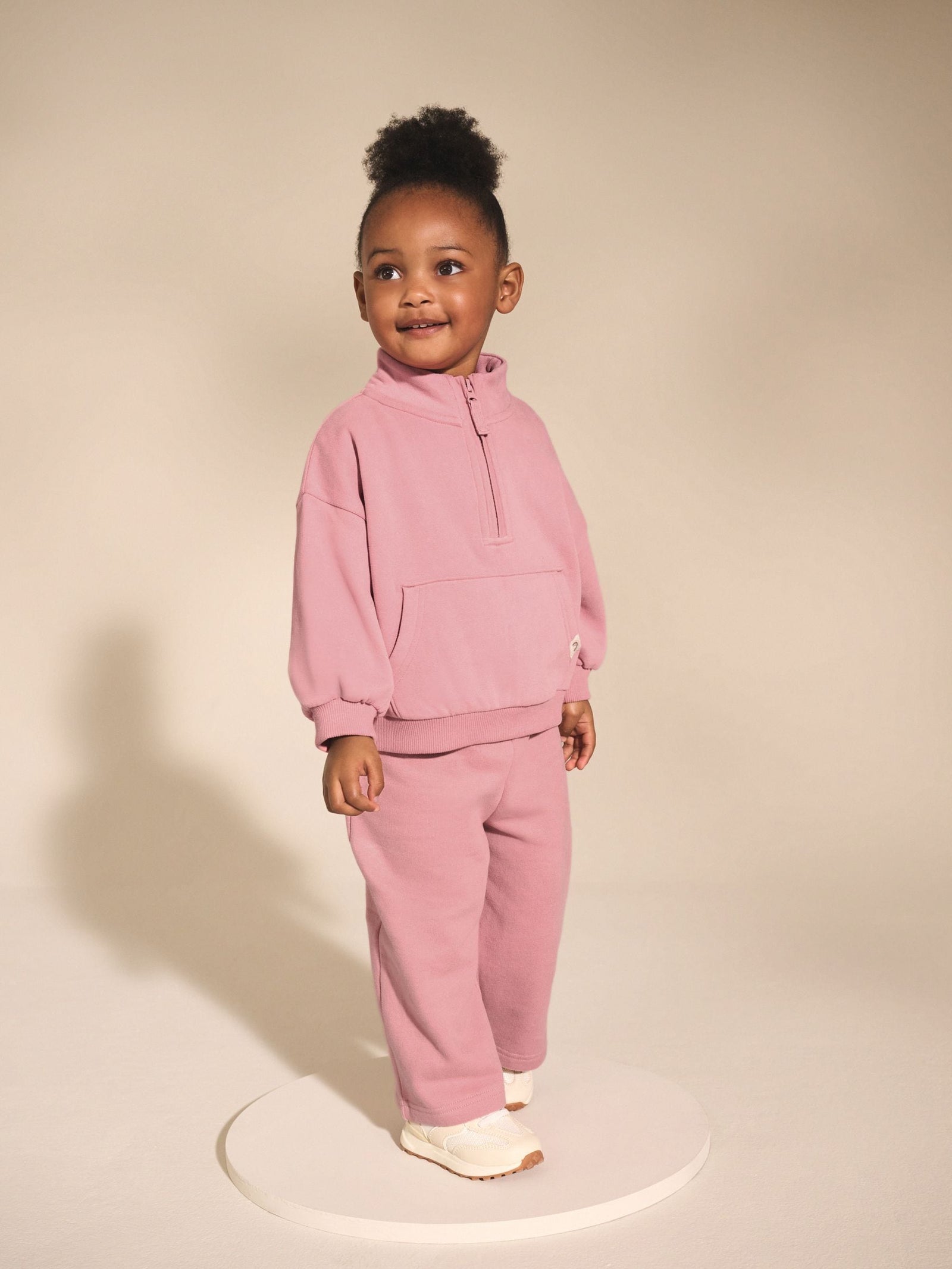 Rose Pink Quarter Zip Sweatshirt (3mths-7yrs)