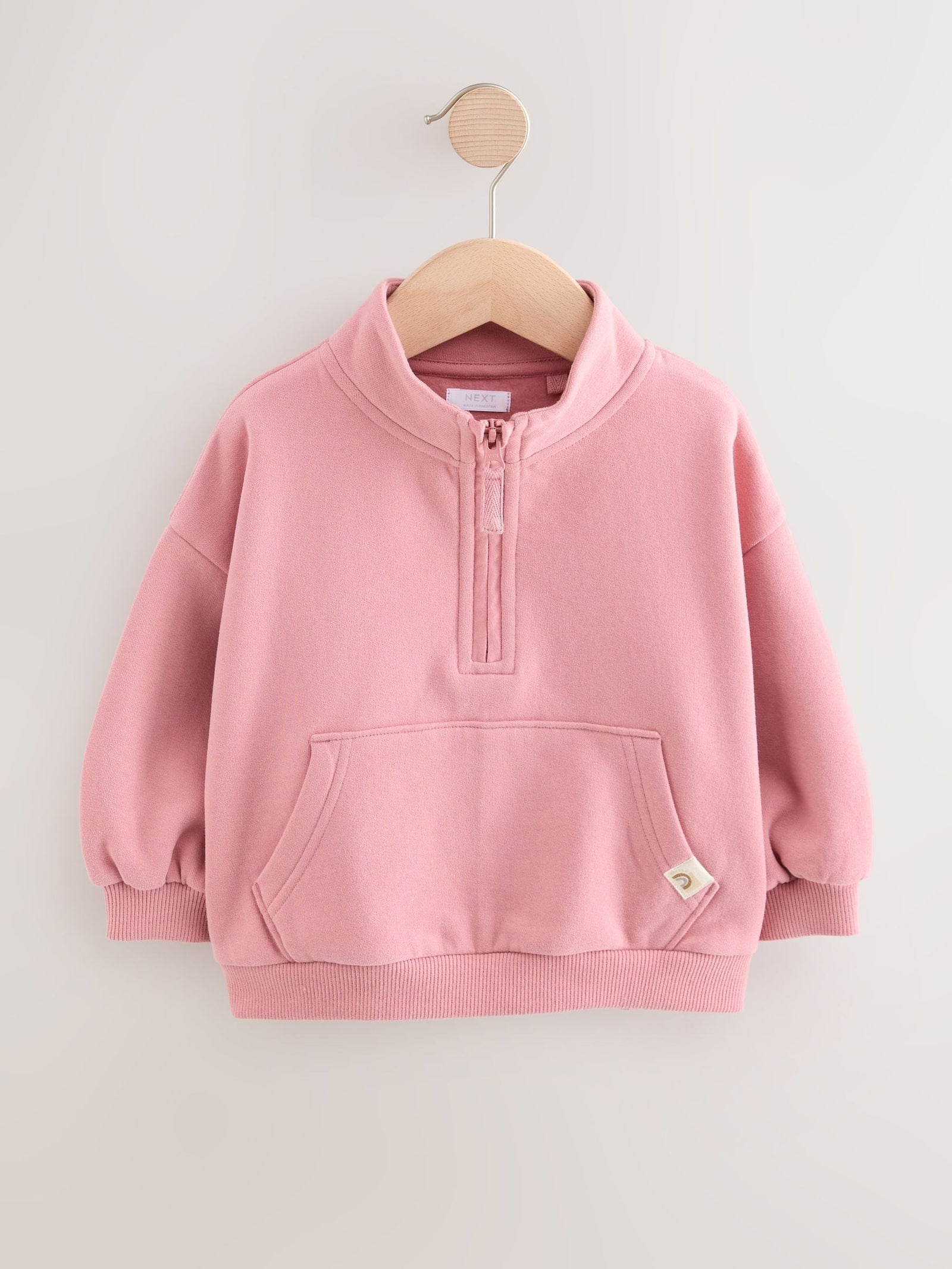 Rose Pink Quarter Zip Sweatshirt (3mths-7yrs)
