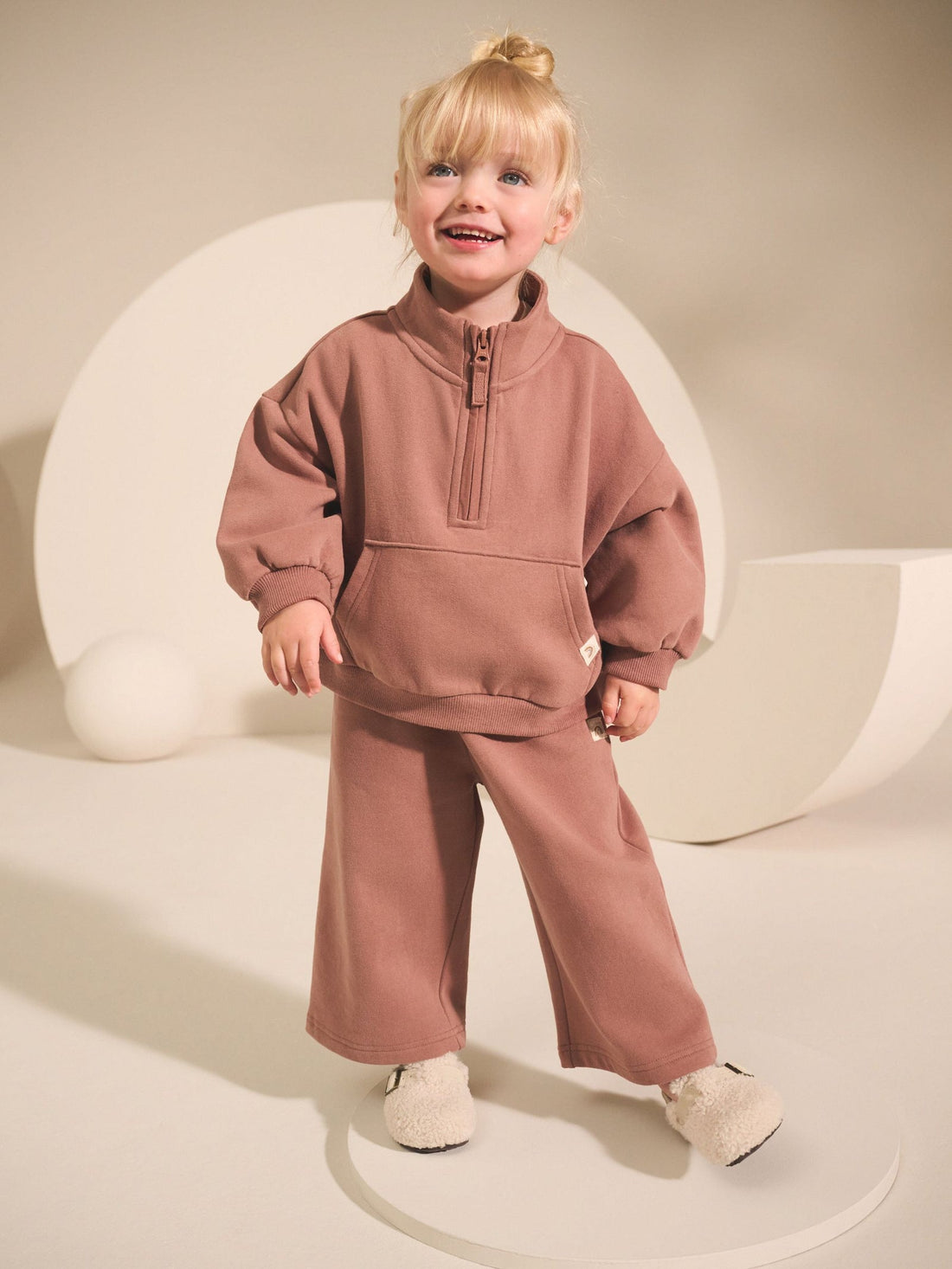 Mocha Brown Quarter Zip Sweatshirt (3mths-7yrs)
