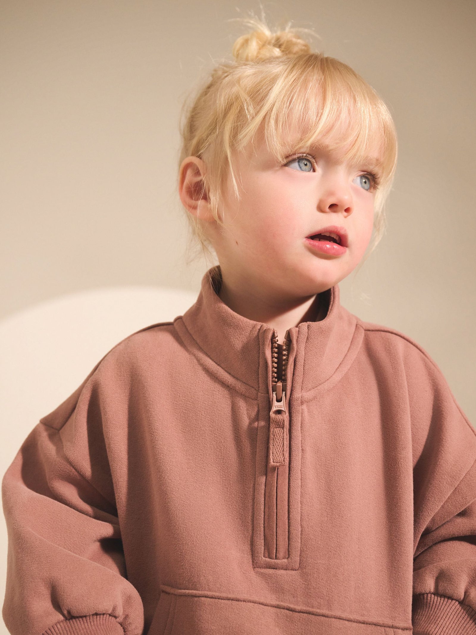 Mocha Brown Quarter Zip Sweatshirt (3mths-7yrs)