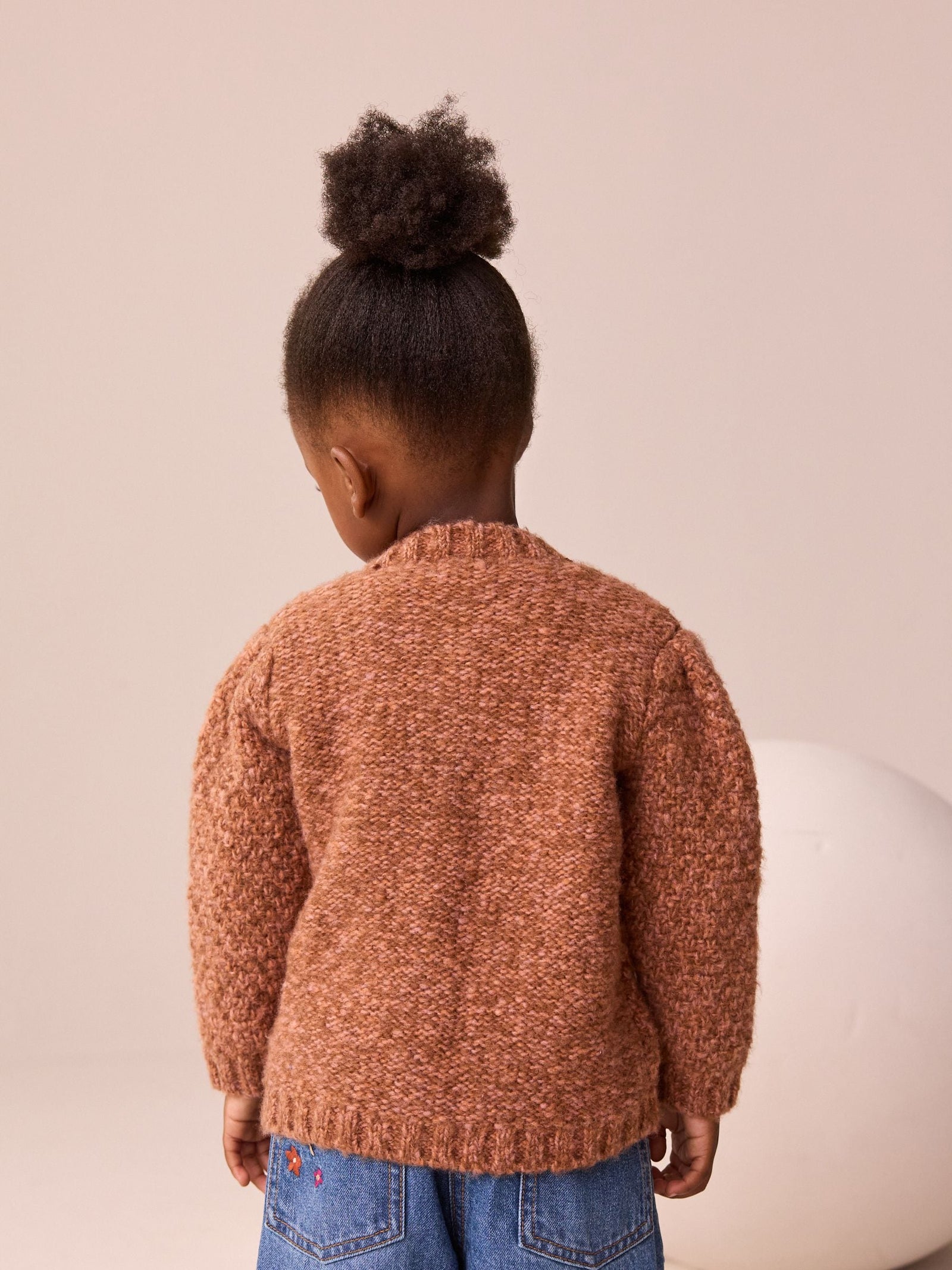 Chocolate Brown Chunky Knit Bobble Cardigan (3mths-10yrs)
