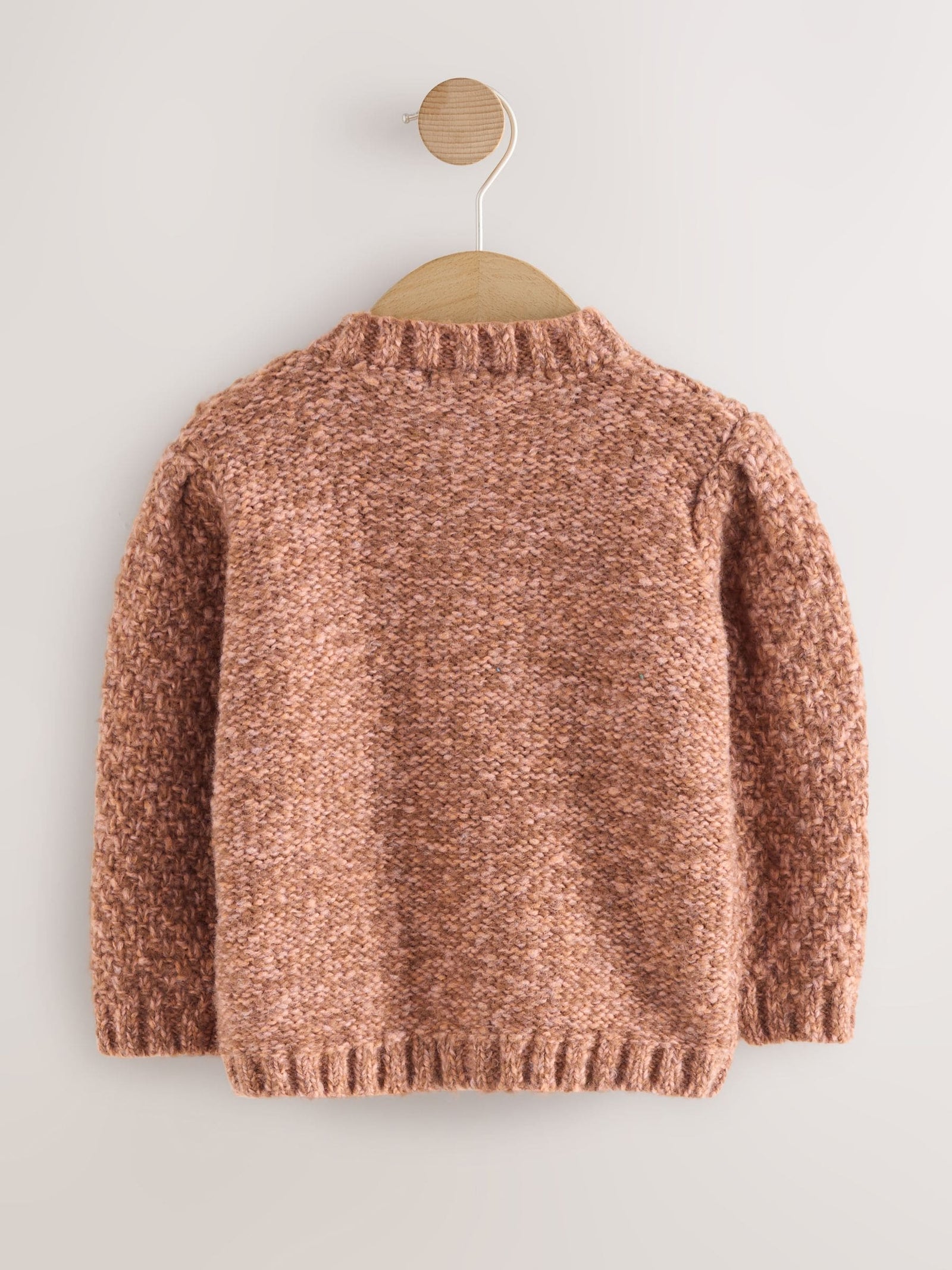 Chocolate Brown Chunky Knit Bobble Cardigan (3mths-10yrs)