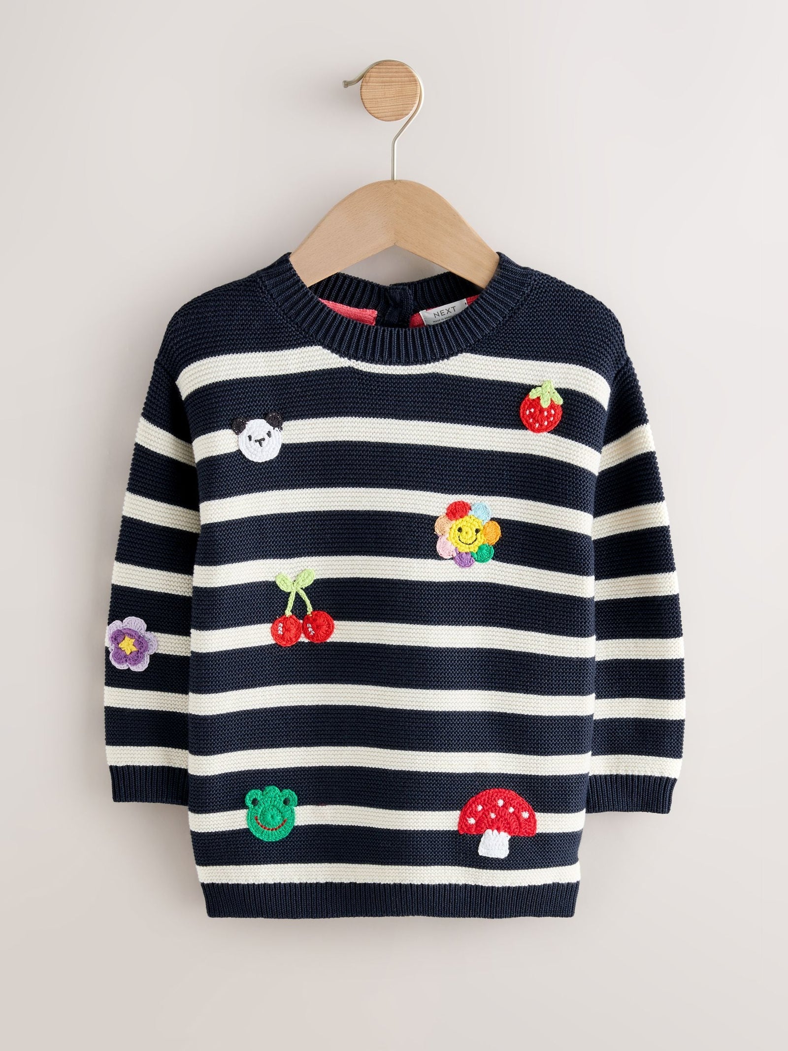 Navy Stripe Character Jumper Dress (3mths-7yrs)
