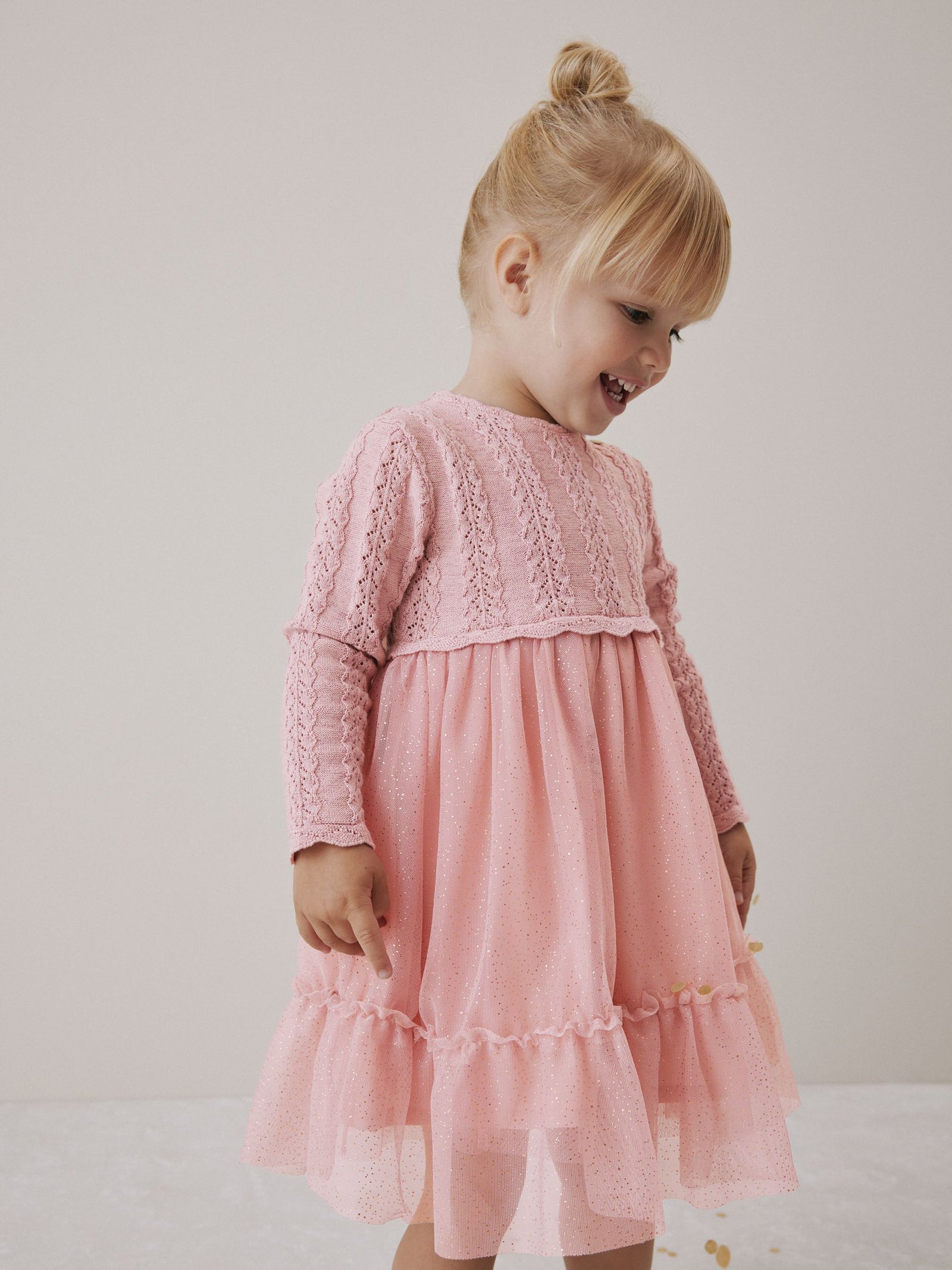 Pink Knitted Occasion Dress (3mths-10yrs)