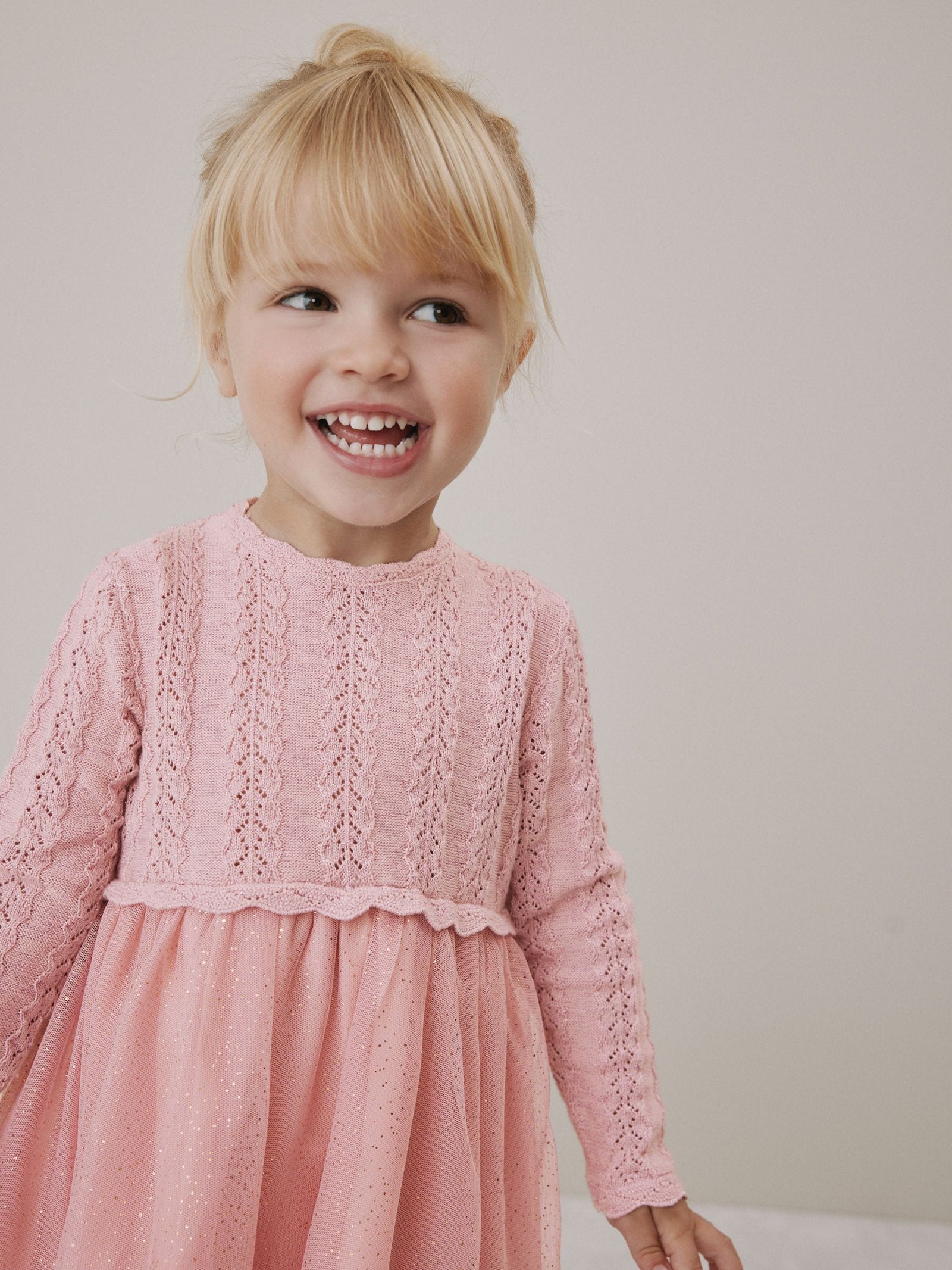 Pink Knitted Occasion Dress (3mths-10yrs)
