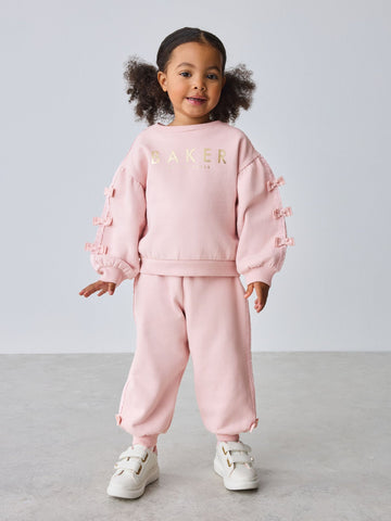 Baker by Ted Baker Blue 2 Piece Side Bow Detail Sweat & Joggers Set