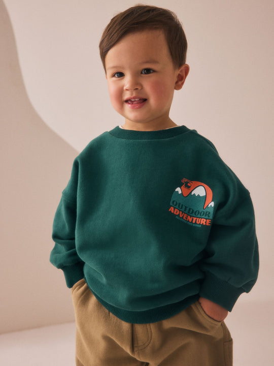 Green Sweatshirt and Utility Joggers Set (3mths-7yrs)