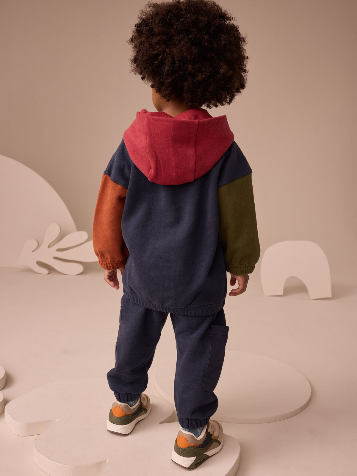 Navy Blue Colour Block Hoodie and Joggers Set (3mths-7yrs)