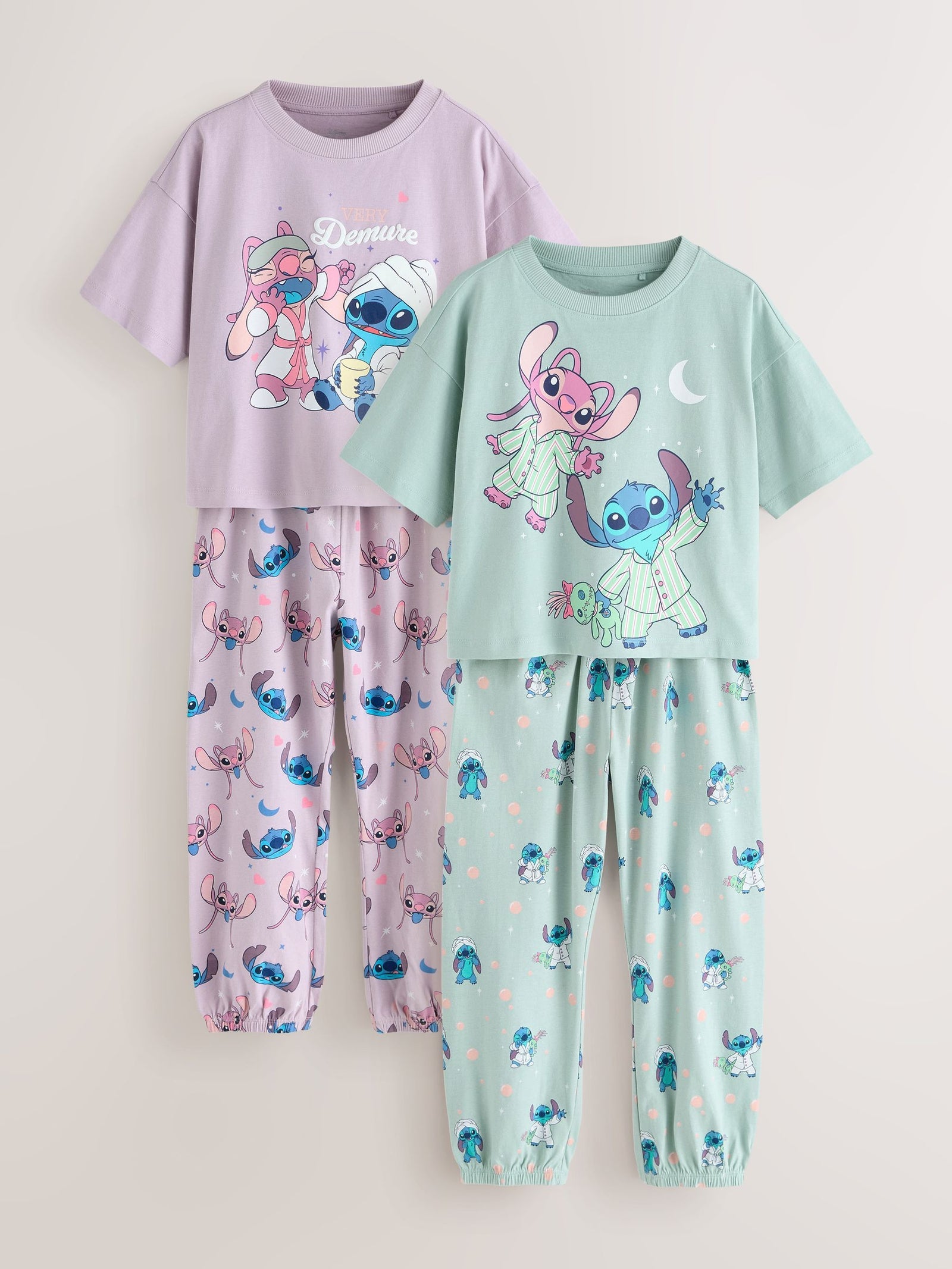 Purple/Green Lilo & Stitch Joggers Pyjamas 2 Pack (3-16yrs)
