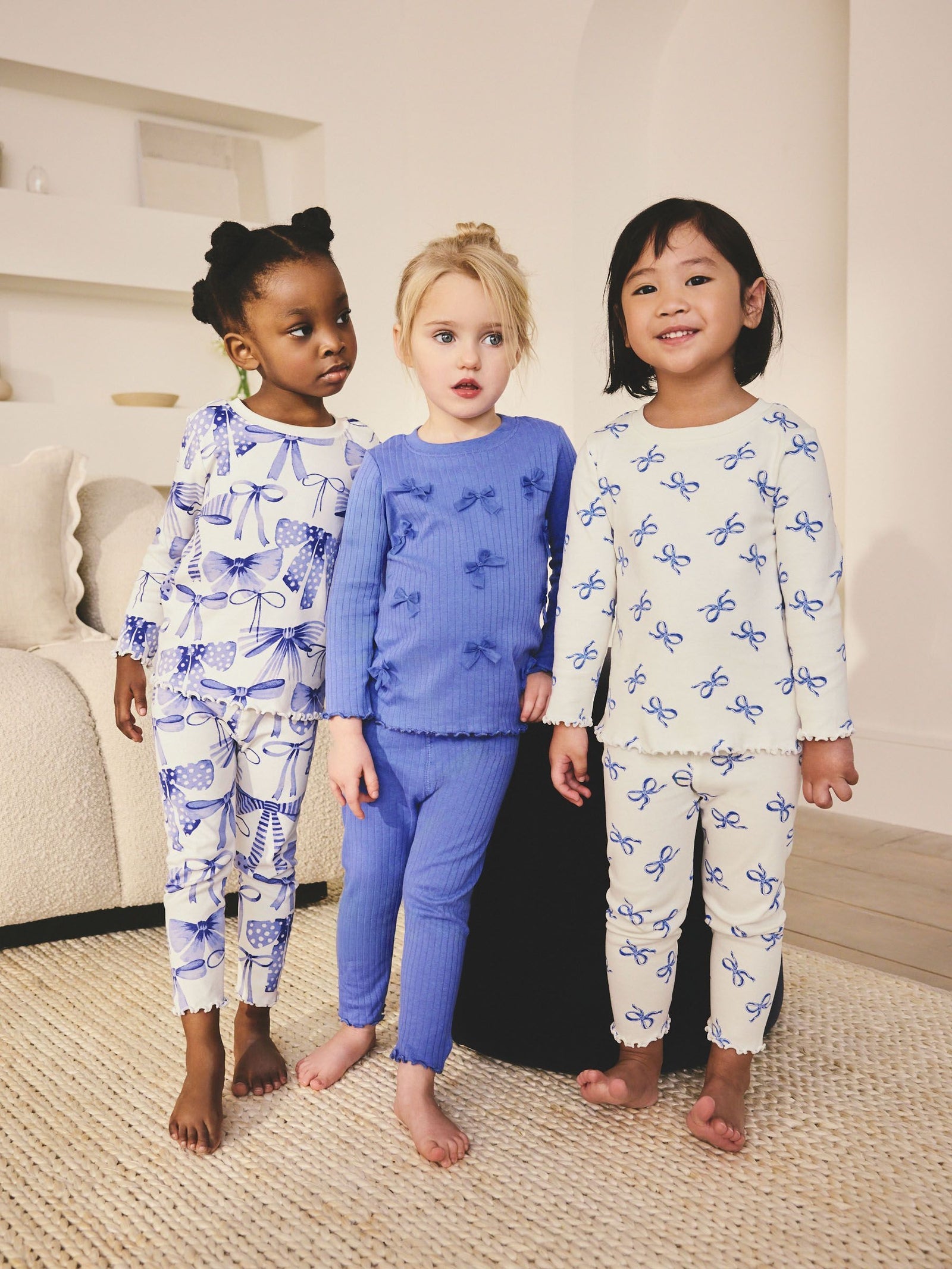 Blue Bows Snuggle Pyjamas 3 Pack (9mths-12yrs)