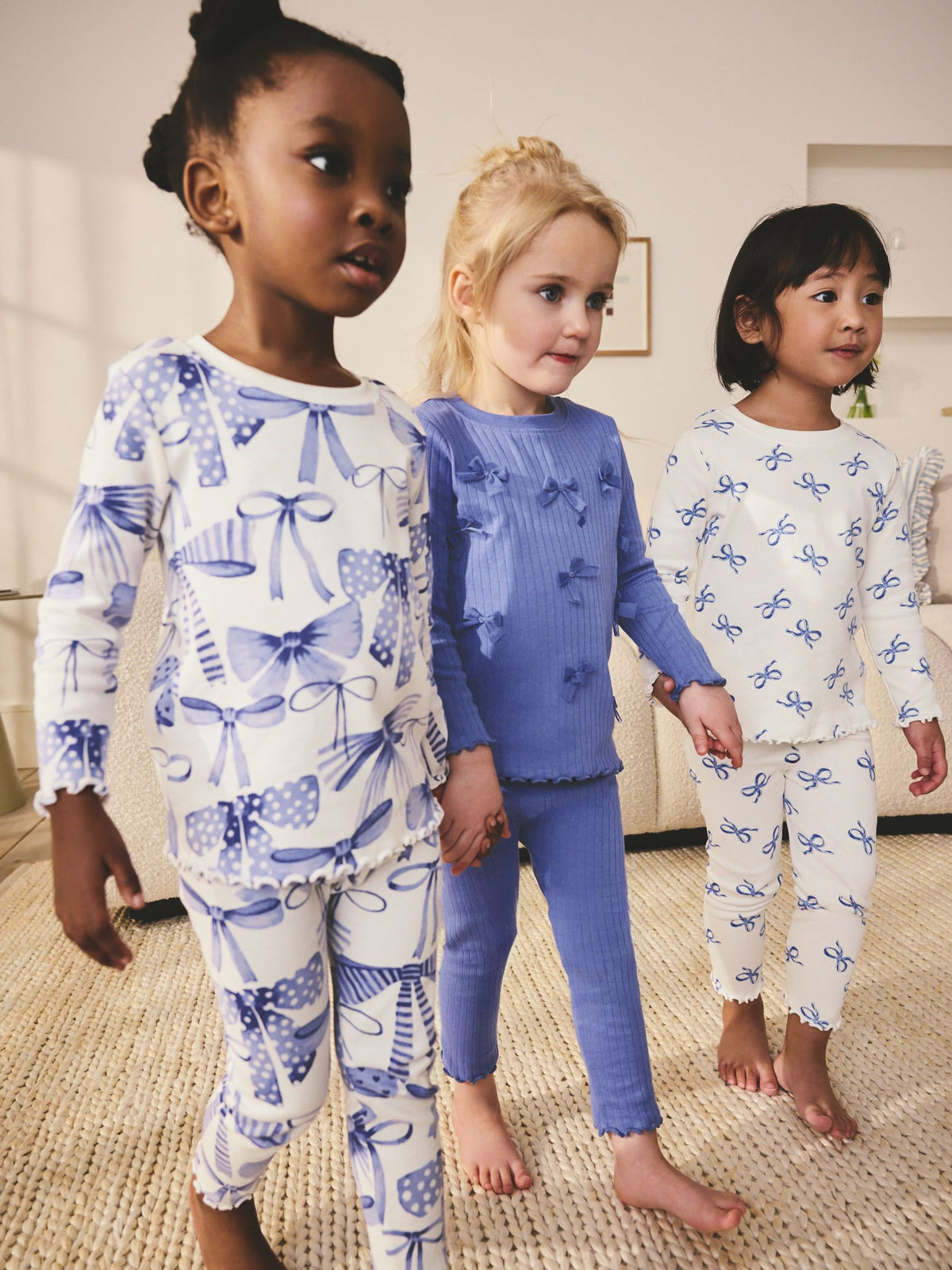 Blue Bows Snuggle Pyjamas 3 Pack (9mths-12yrs)
