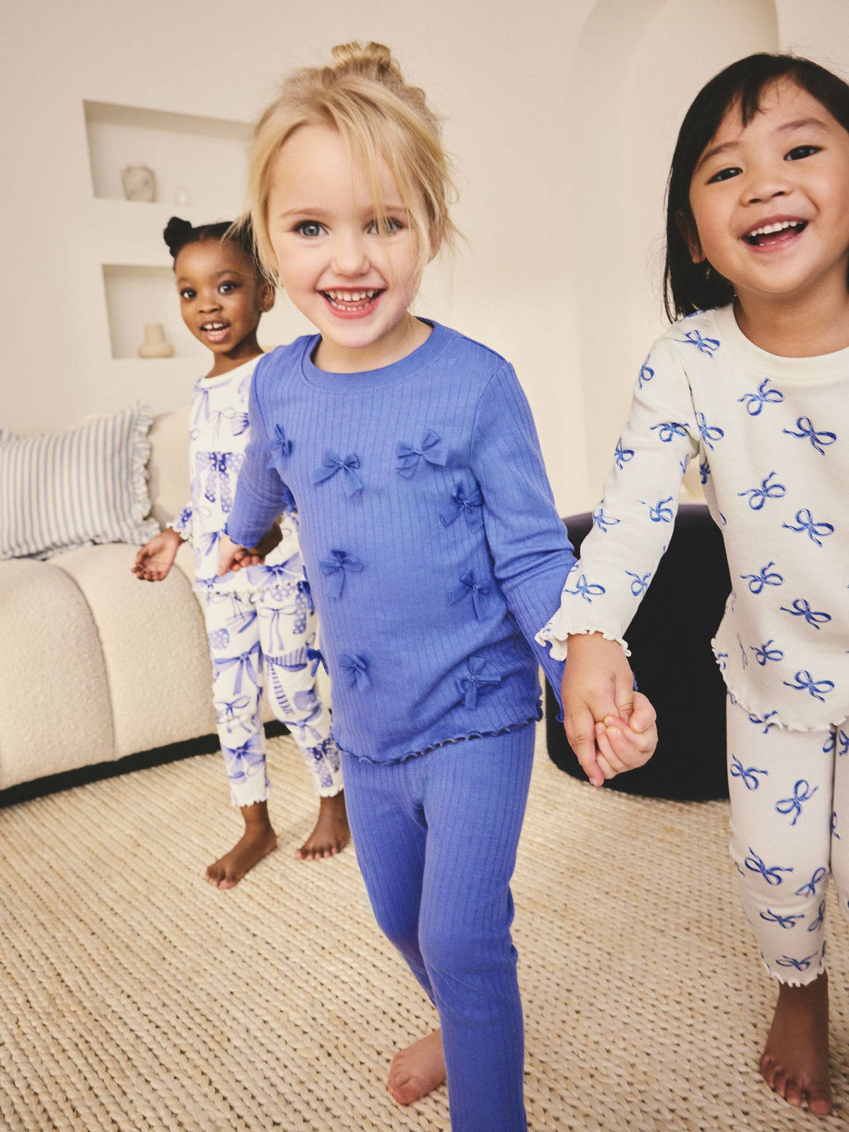 Blue Bows Snuggle Pyjamas 3 Pack (9mths-12yrs)