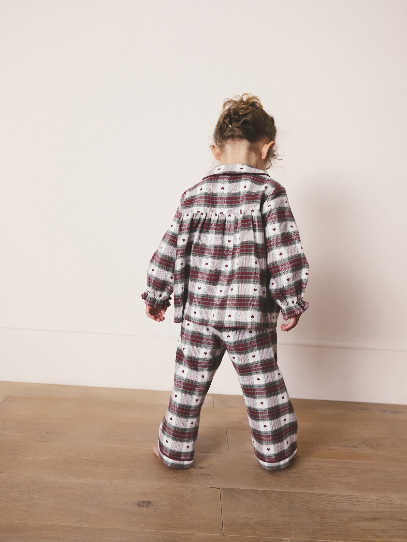 Red/Green Heart Print Woven Button Through Pyjamas (9mths-12yrs)