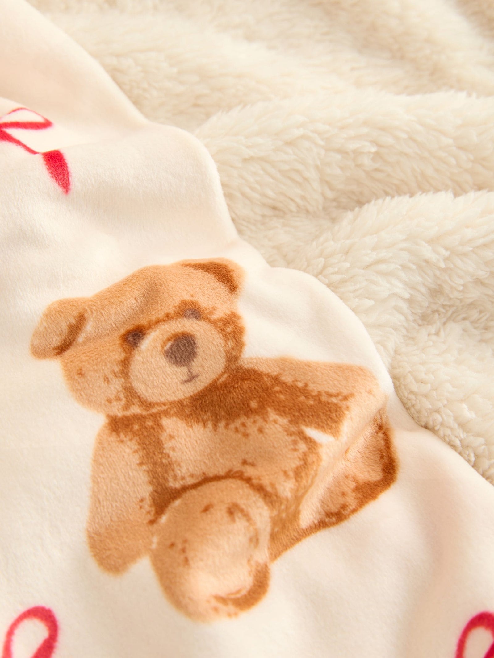 Cream Bear Applique Fleece Pyjamas Set (12mths-16yrs)