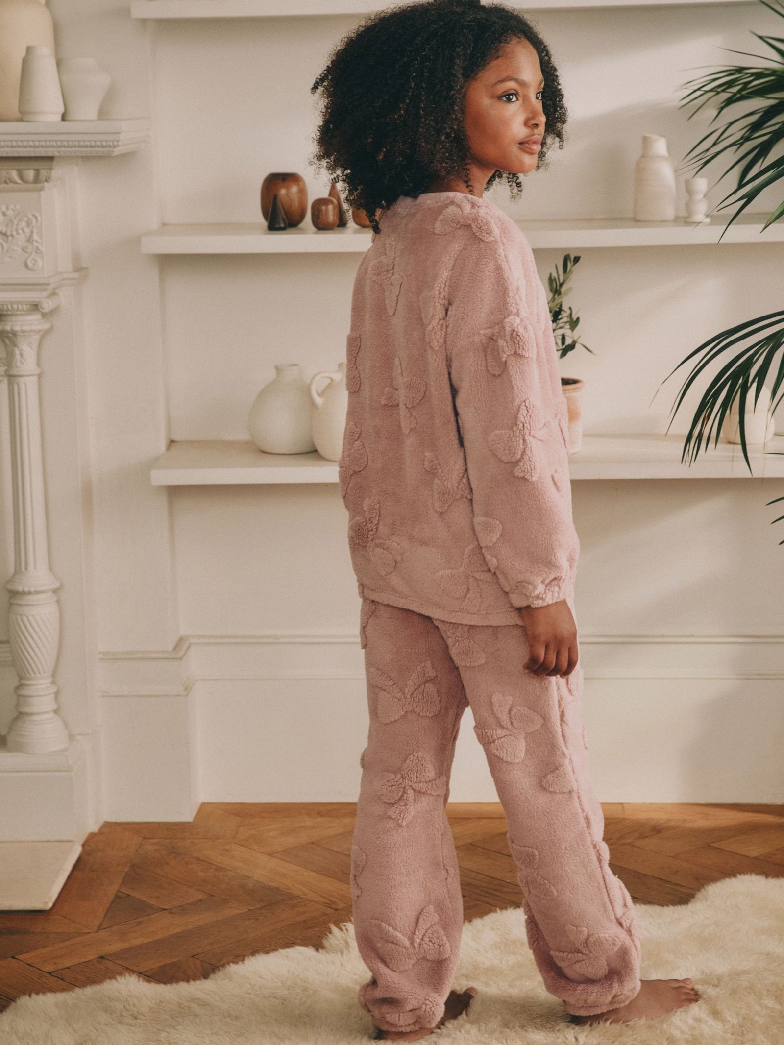 Pink Bow Fleece Jacquard Pyjamas Set 2 Piece (2-16yrs)