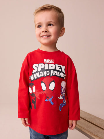 Red Marvel Long Sleeve T-Shirt (9mths-8yrs)