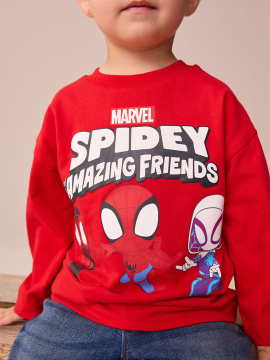 Red Marvel Long Sleeve T-Shirt (9mths-8yrs)