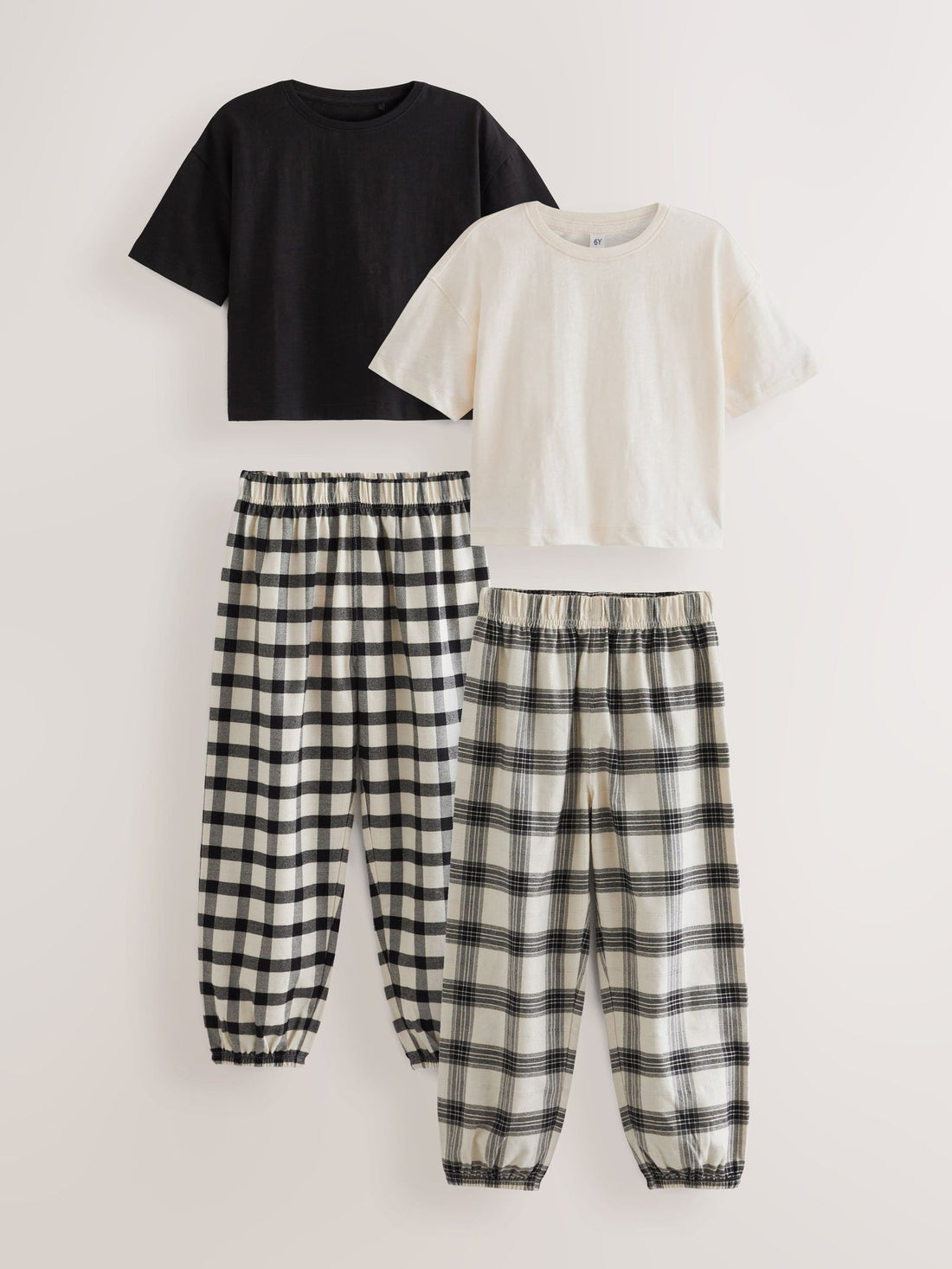 Black/White Woven Check Pyjamas 2 Pack (3-16yrs)