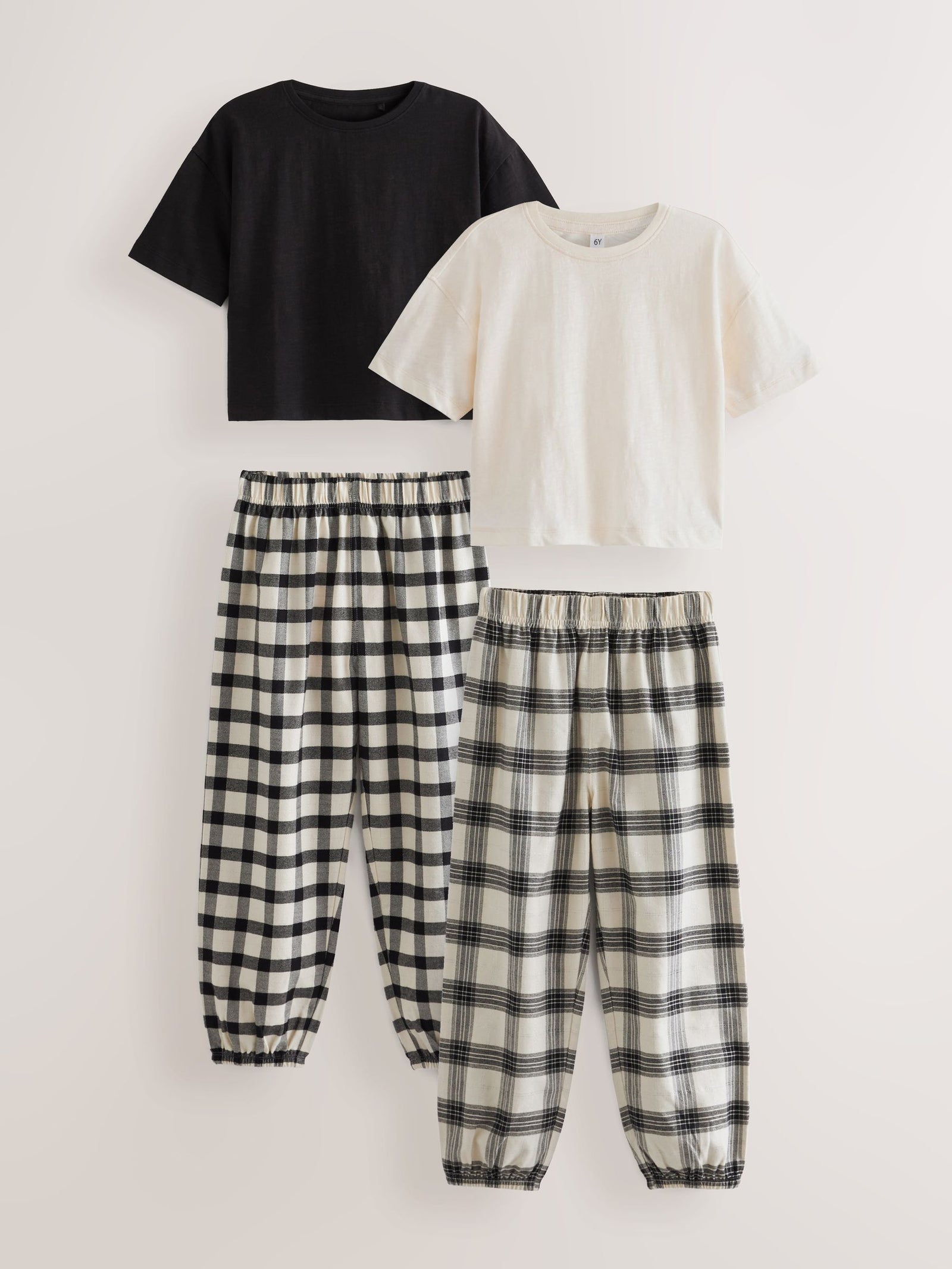 Black/White Woven Check Pyjamas 2 Pack (3-16yrs)