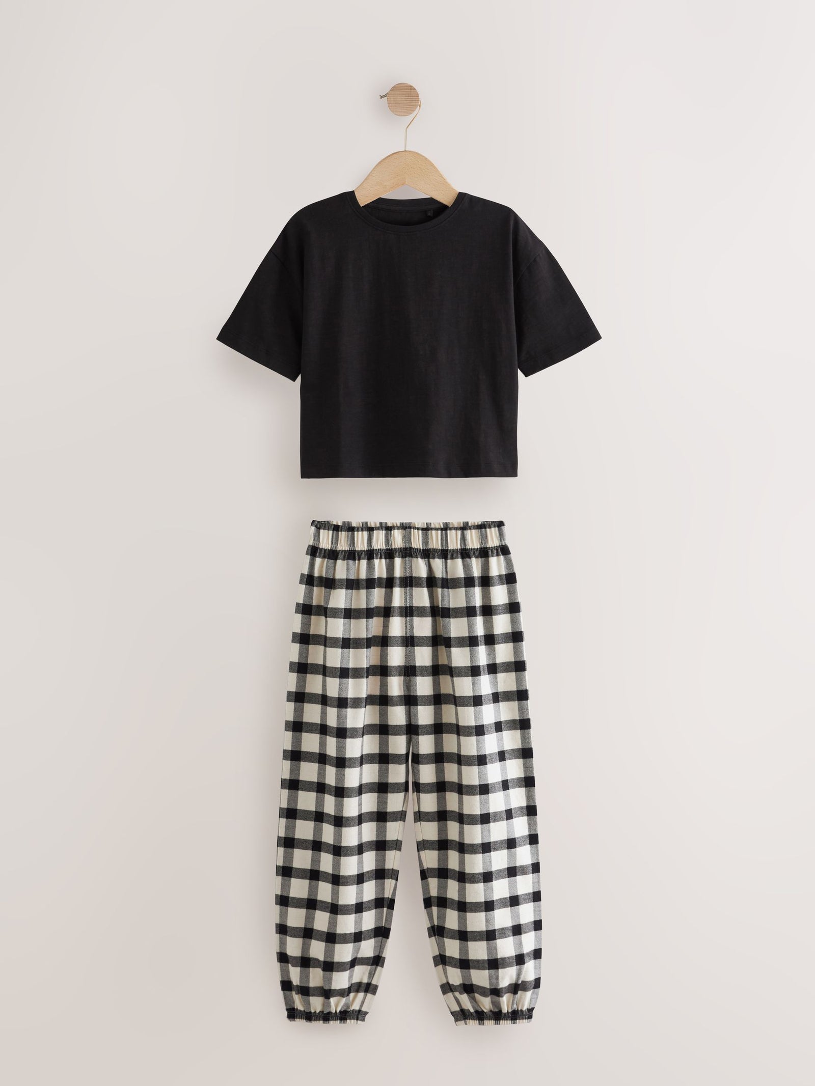 Black/White Woven Check Pyjamas 2 Pack (3-16yrs)