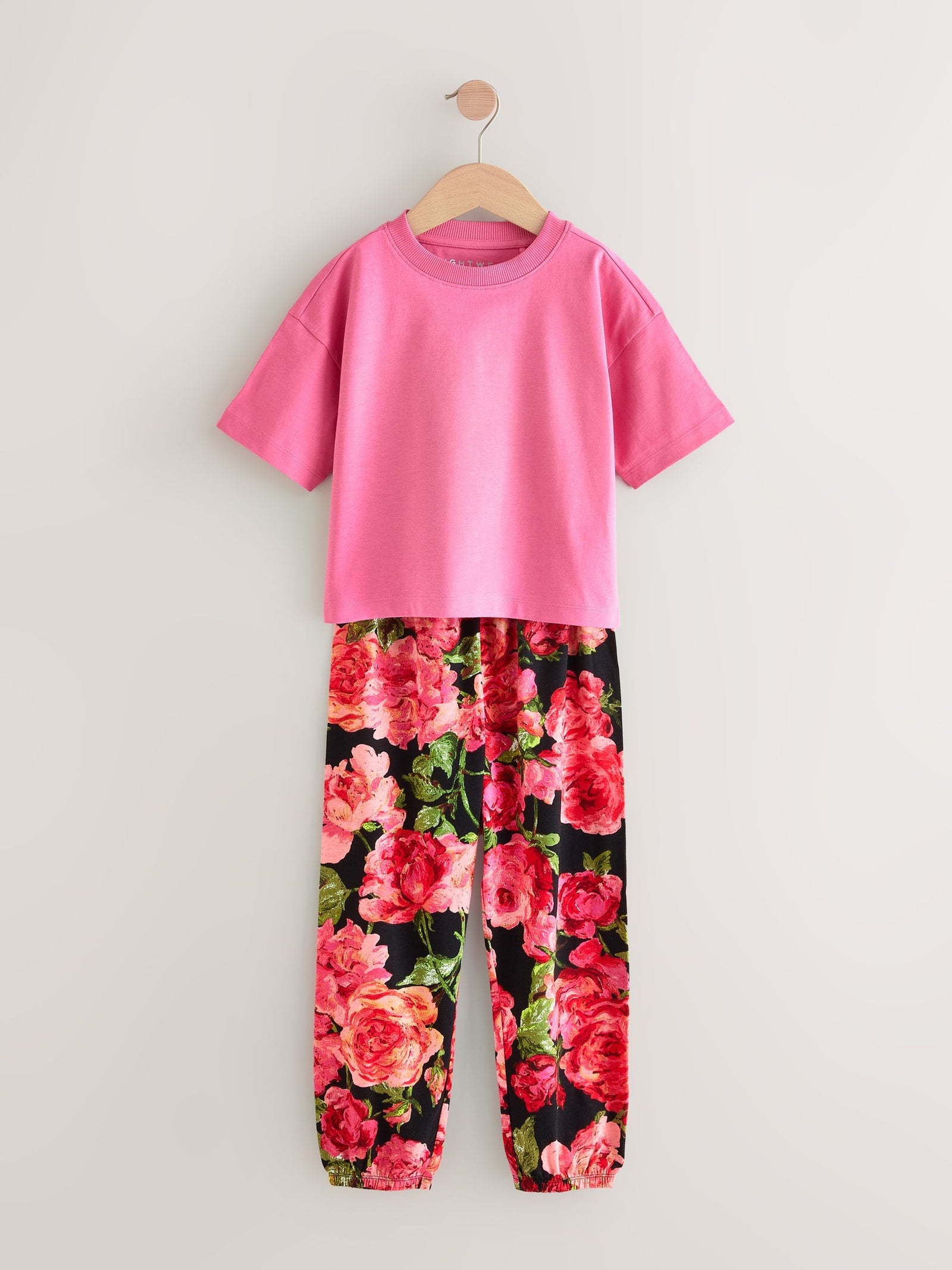 Pink/Black Floral Pyjamas 3 Pack (3-16yrs)
