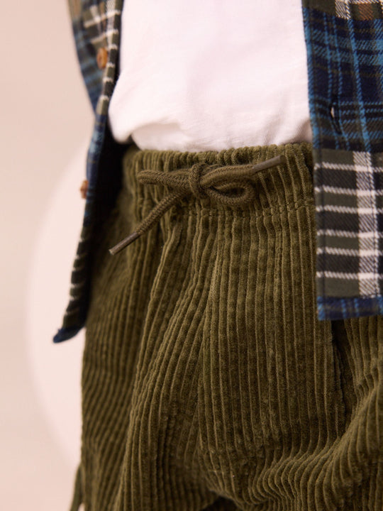 Khaki Green Corduroy Cargo Trousers (3mths-7yrs)