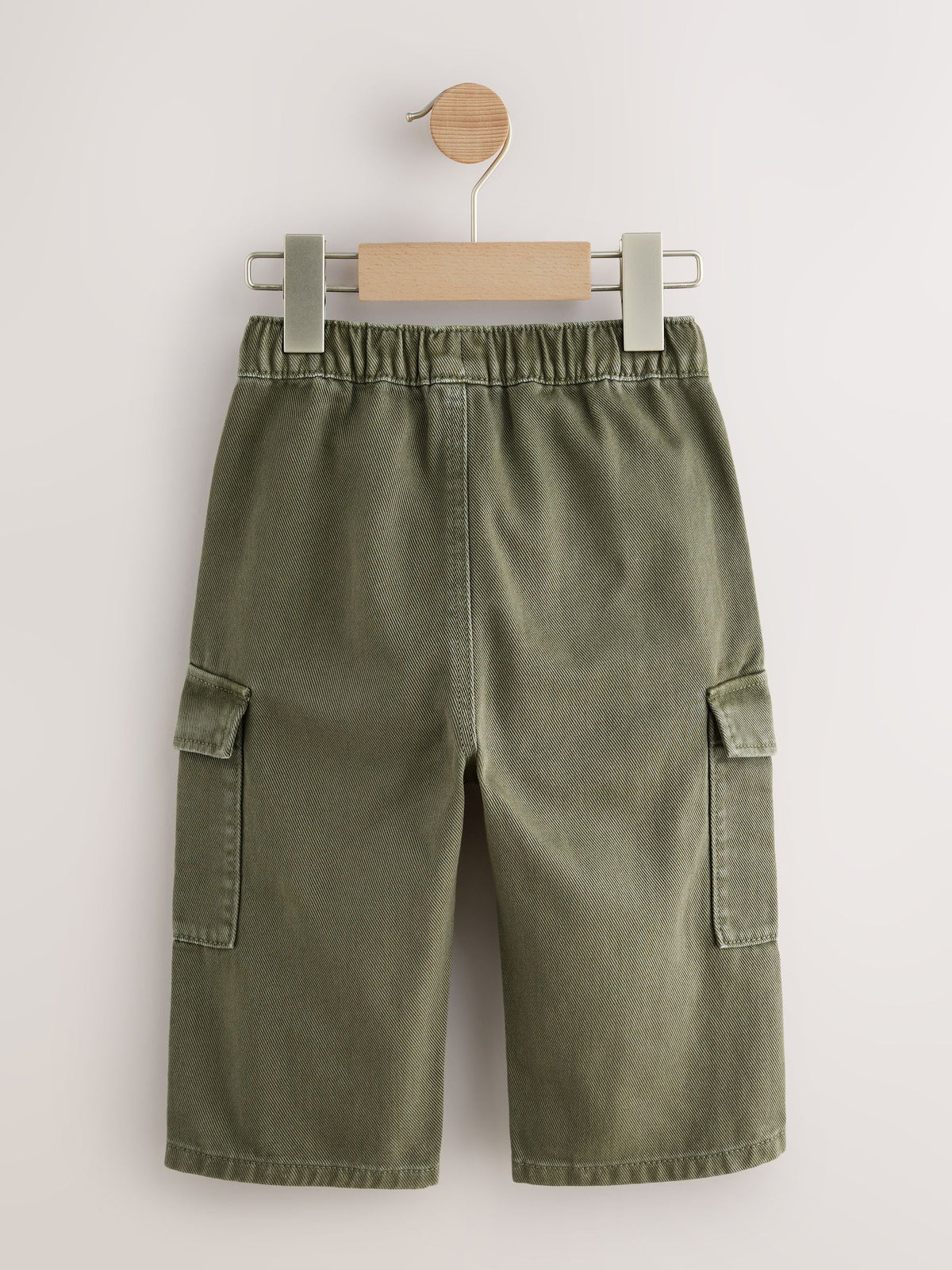 Khaki Green Washed Wide Leg Cargo Trousers (3mths-7yrs)