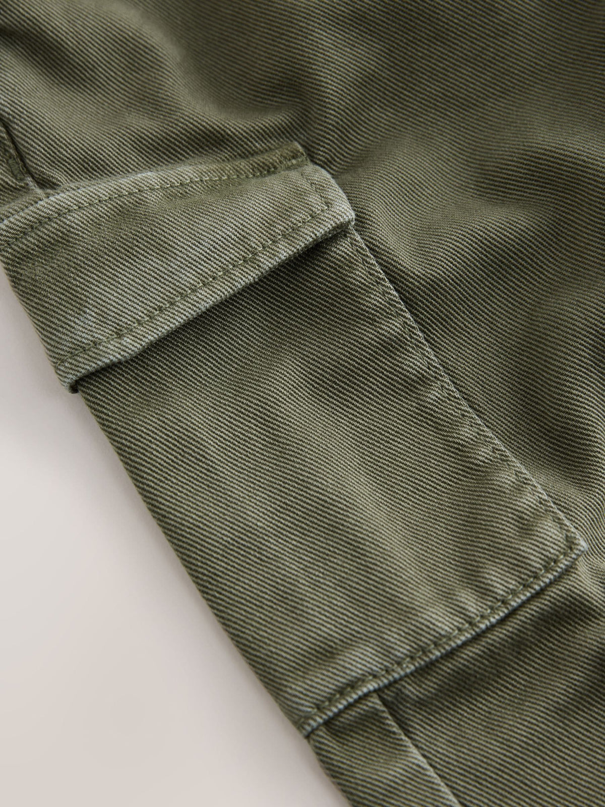 Khaki Green Washed Wide Leg Cargo Trousers (3mths-7yrs)