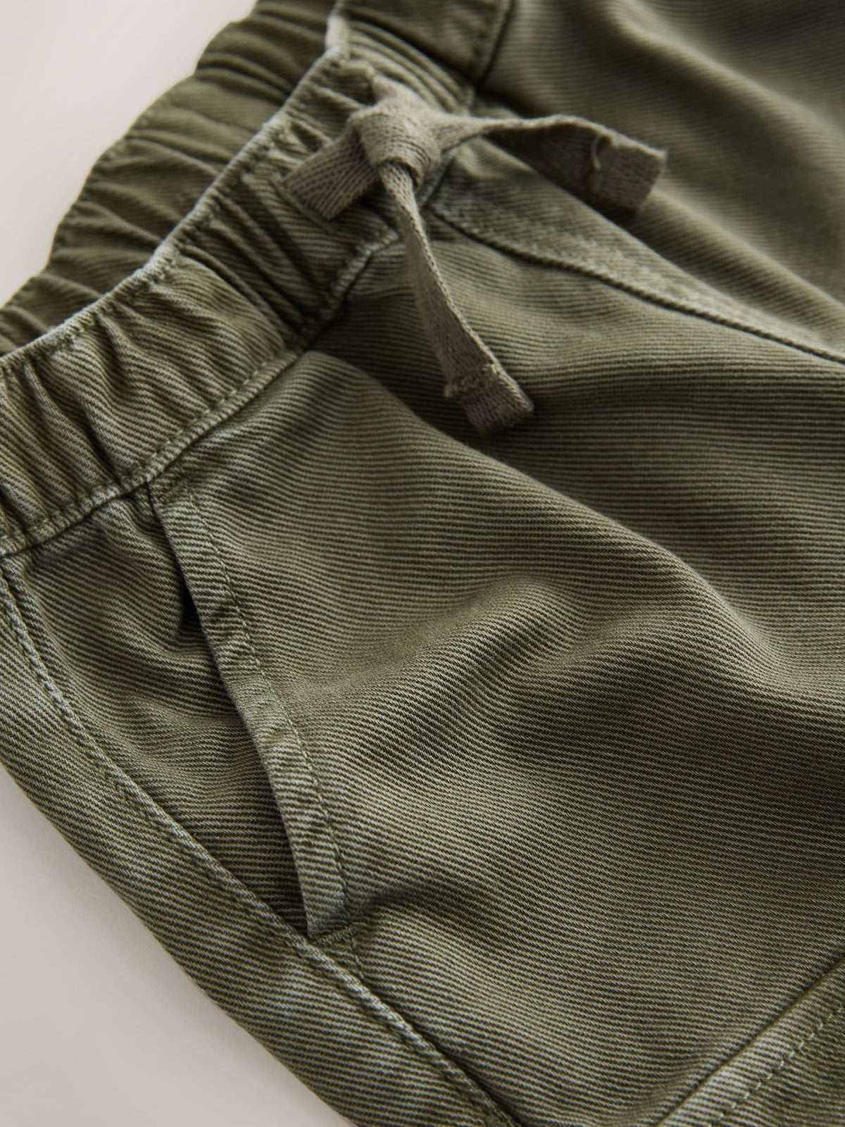 Khaki Green Washed Wide Leg Cargo Trousers (3mths-7yrs)