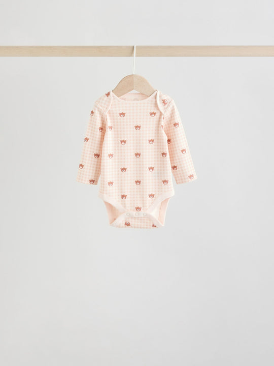 Neutral Bear Long Sleeve Baby Bodysuits 5 Pack