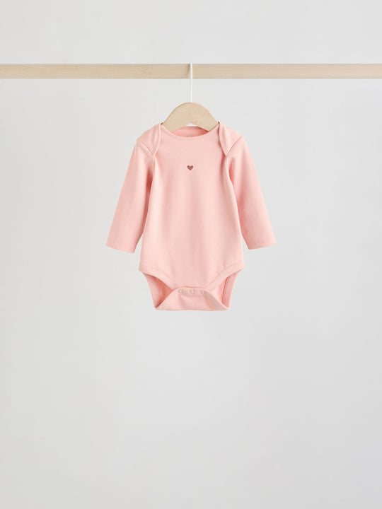 Neutral Bear Long Sleeve Baby Bodysuits 5 Pack