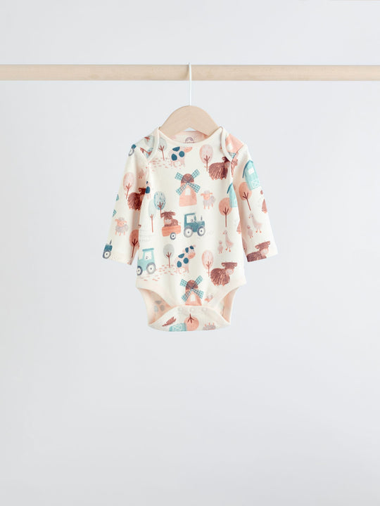 Blue Hamish Long Sleeve Bodysuits 3 Pack